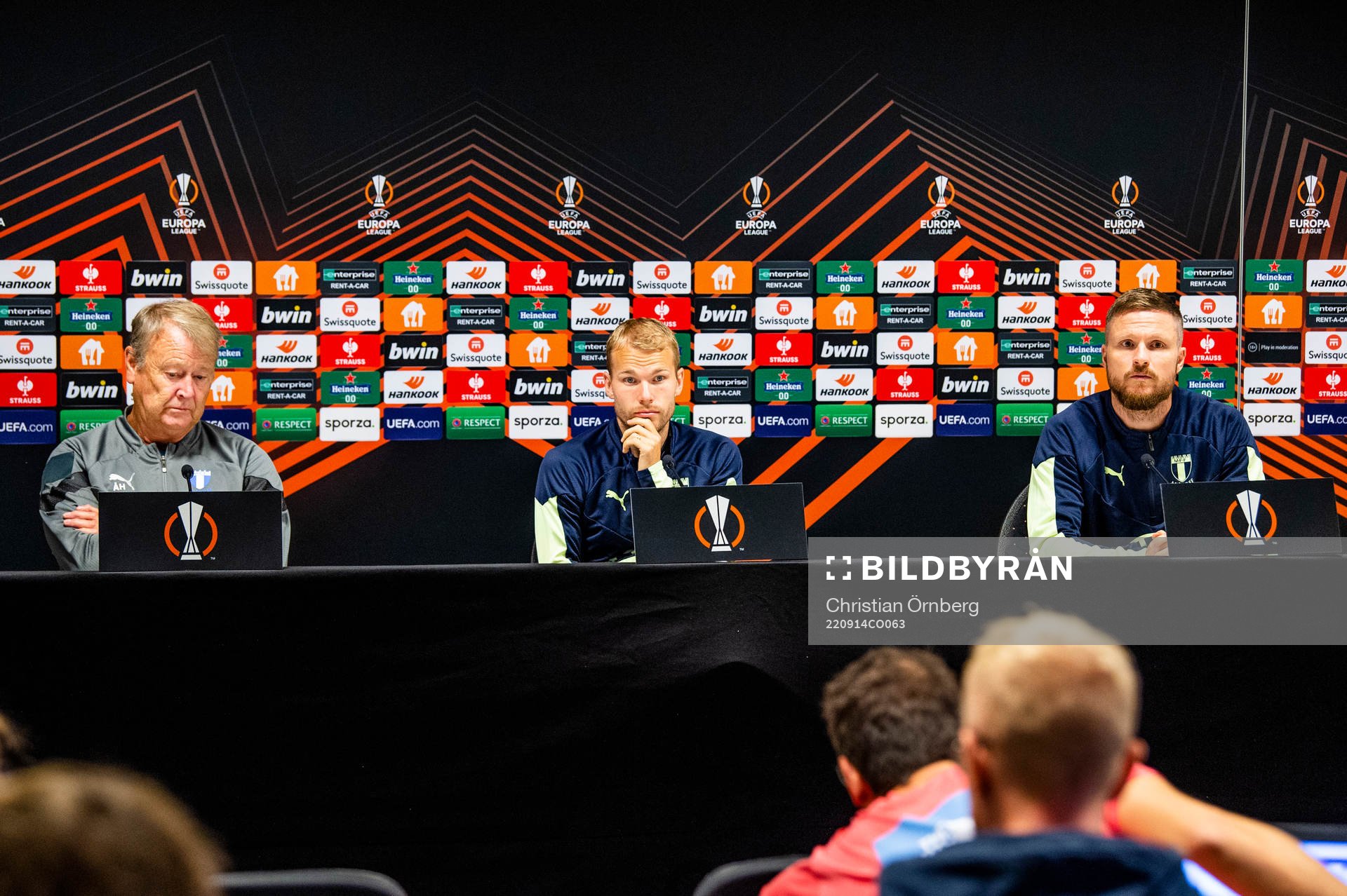 Head coach Åge Hareide, Oscar Lewicki and Lasse Nielsen