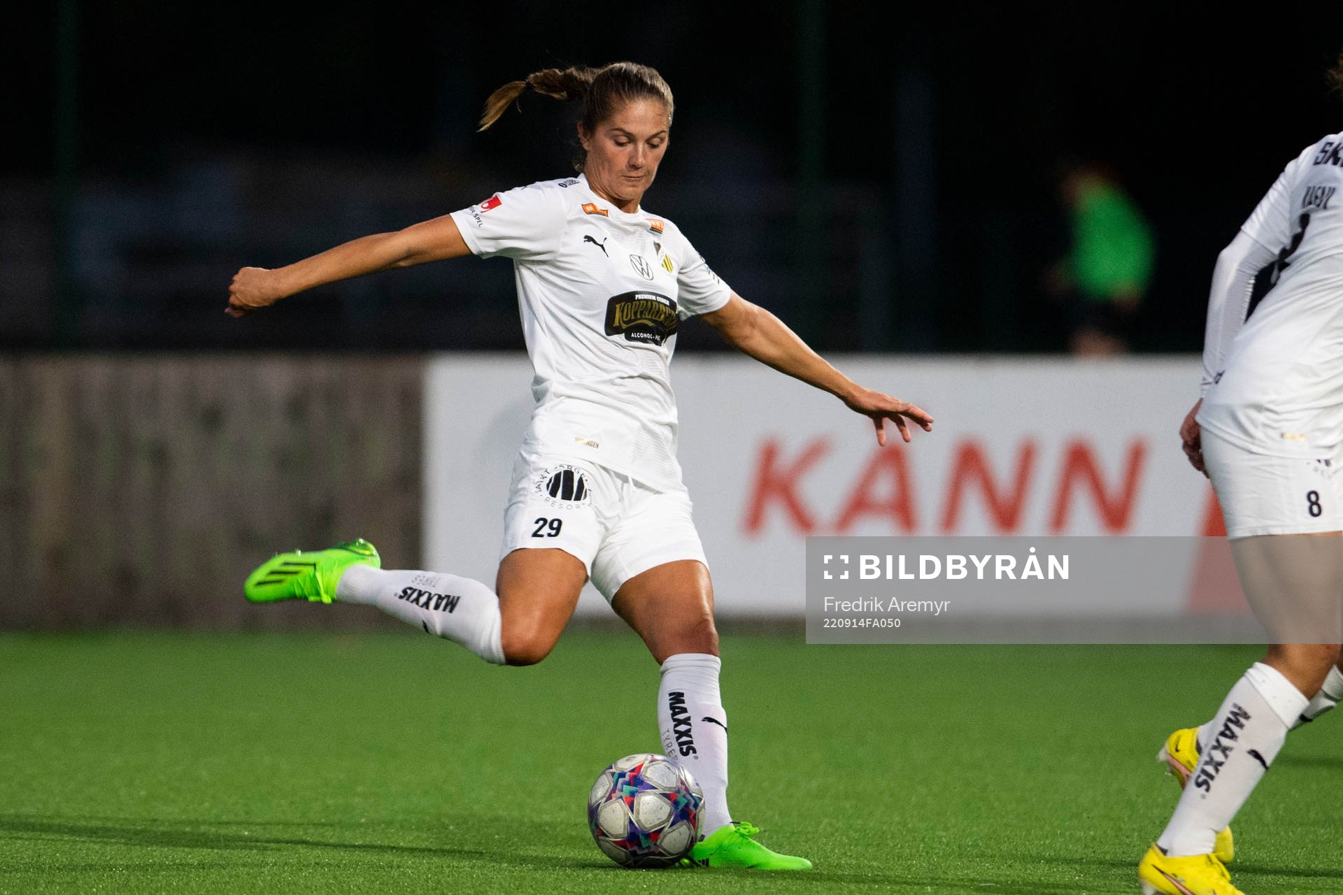 Häckens Mille Gejl under fotbollsmatchen i Svenska Cupen mellan Jitex och Häcken den 14 september 2022 i Mölndal. 