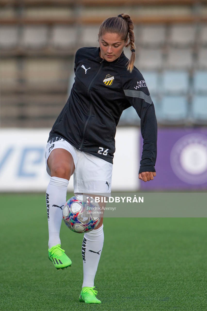 Häckens Mille Gejl innan fotbollsmatchen i Svenska Cupen