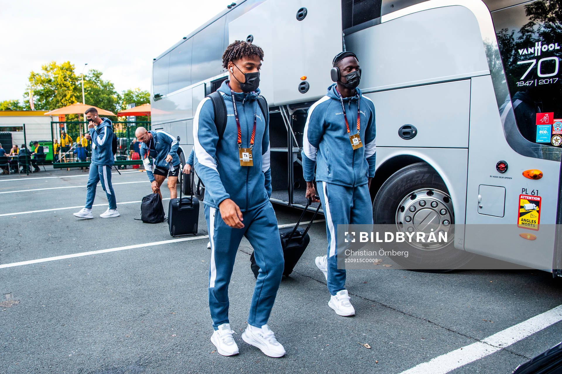 Joseph Ceesay and goalkeeper Ismael Diawara of Malmö FF