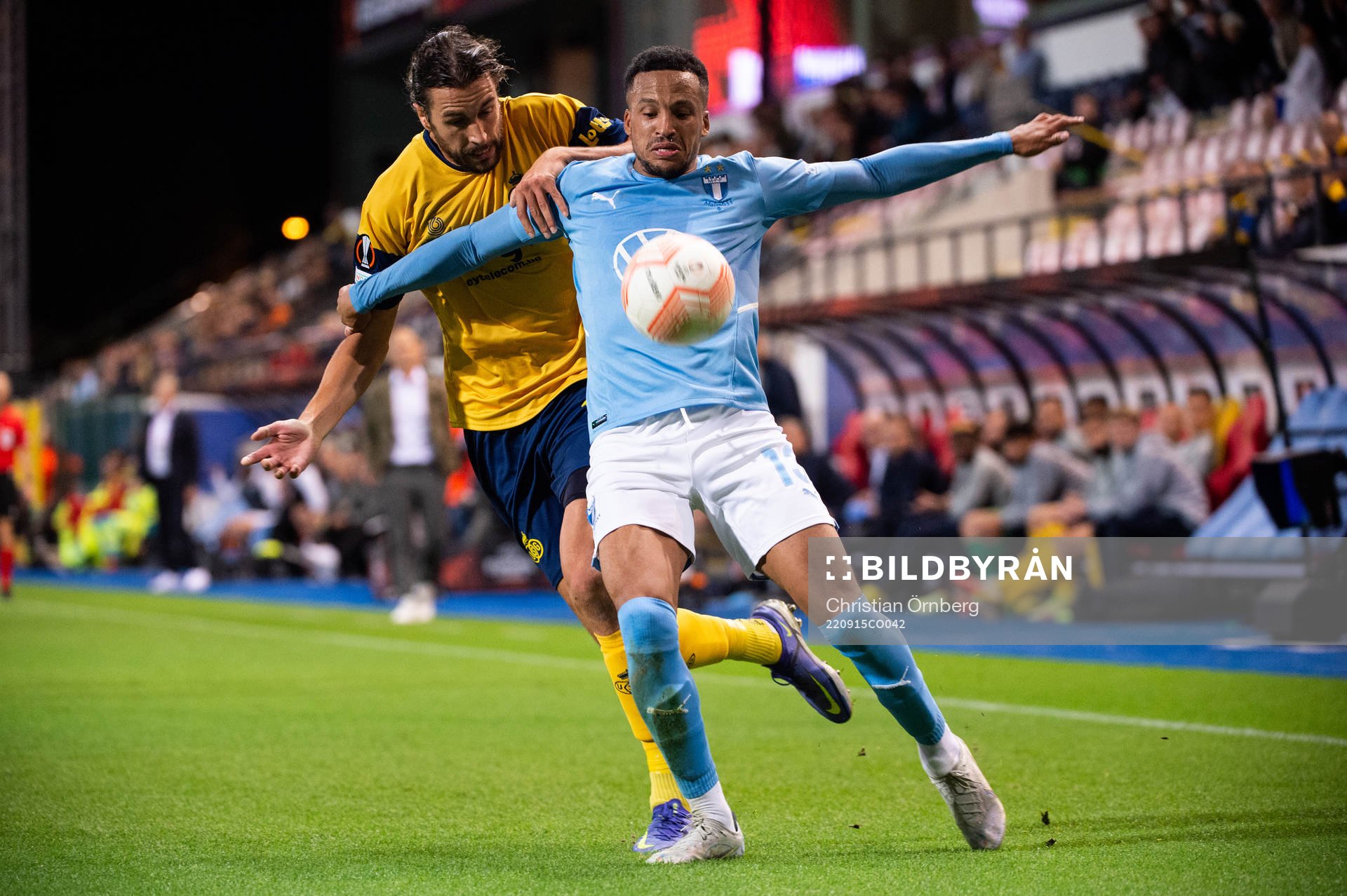 Martin Olsson of Malmö FF and Christian Burgess of Royale