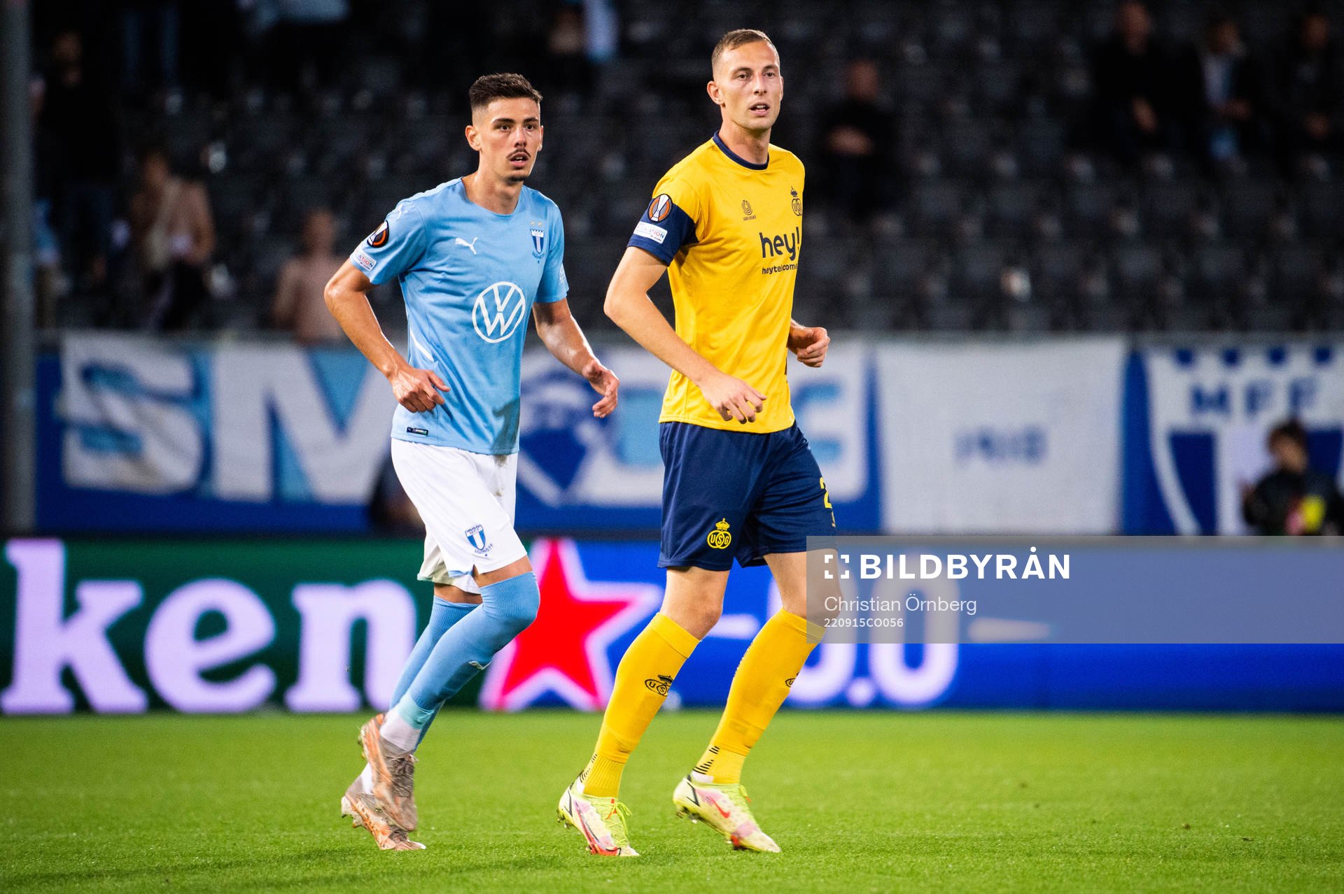 Dennis Hadzikadunic of Malmö and Gustaf Nilsson of Royale