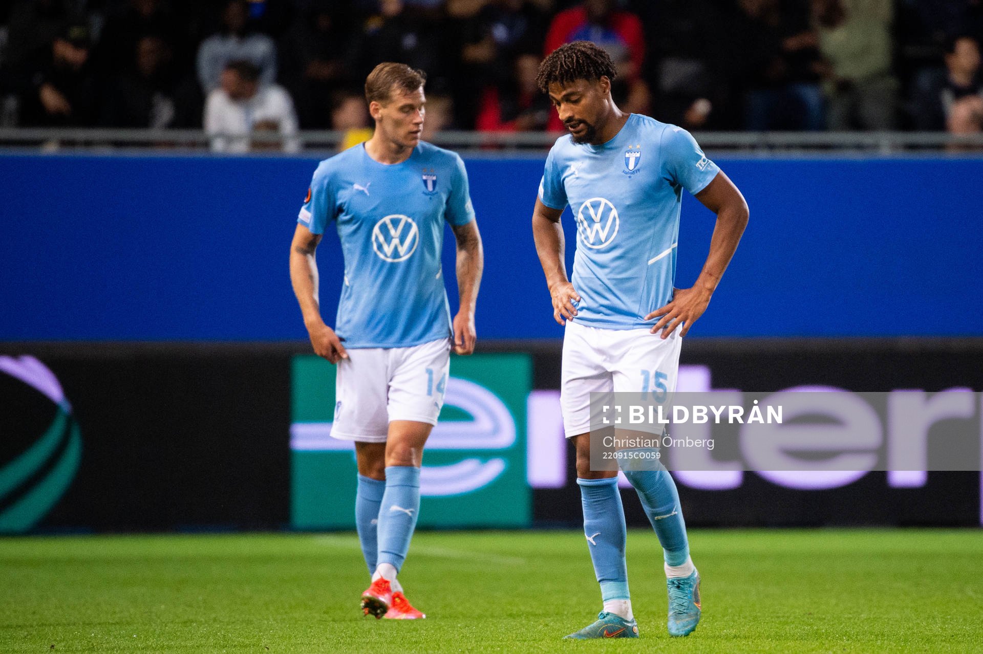 Felix Beijmo and Joseph Ceesay looks dejected