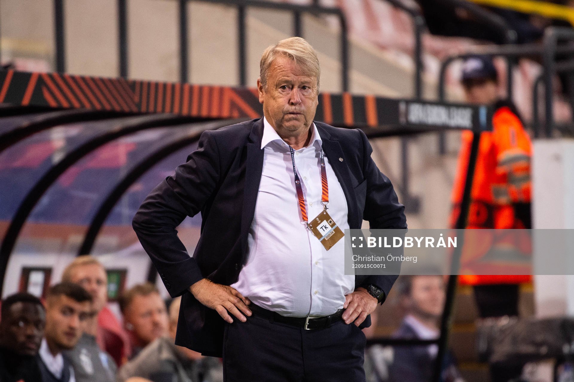 Head coach Åge Hareide of Malmö FF looks dejected