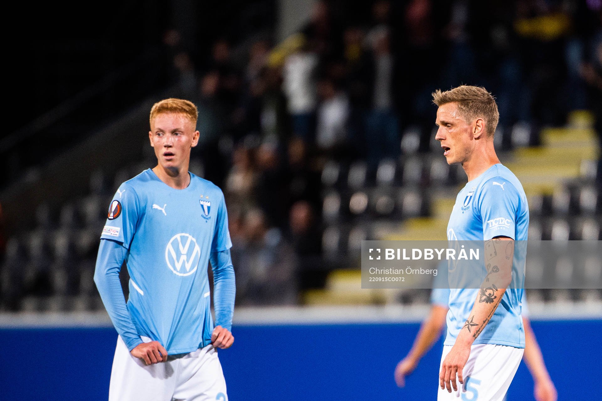Hugo Larsson and Sören Rieks of Malmö looks dejected