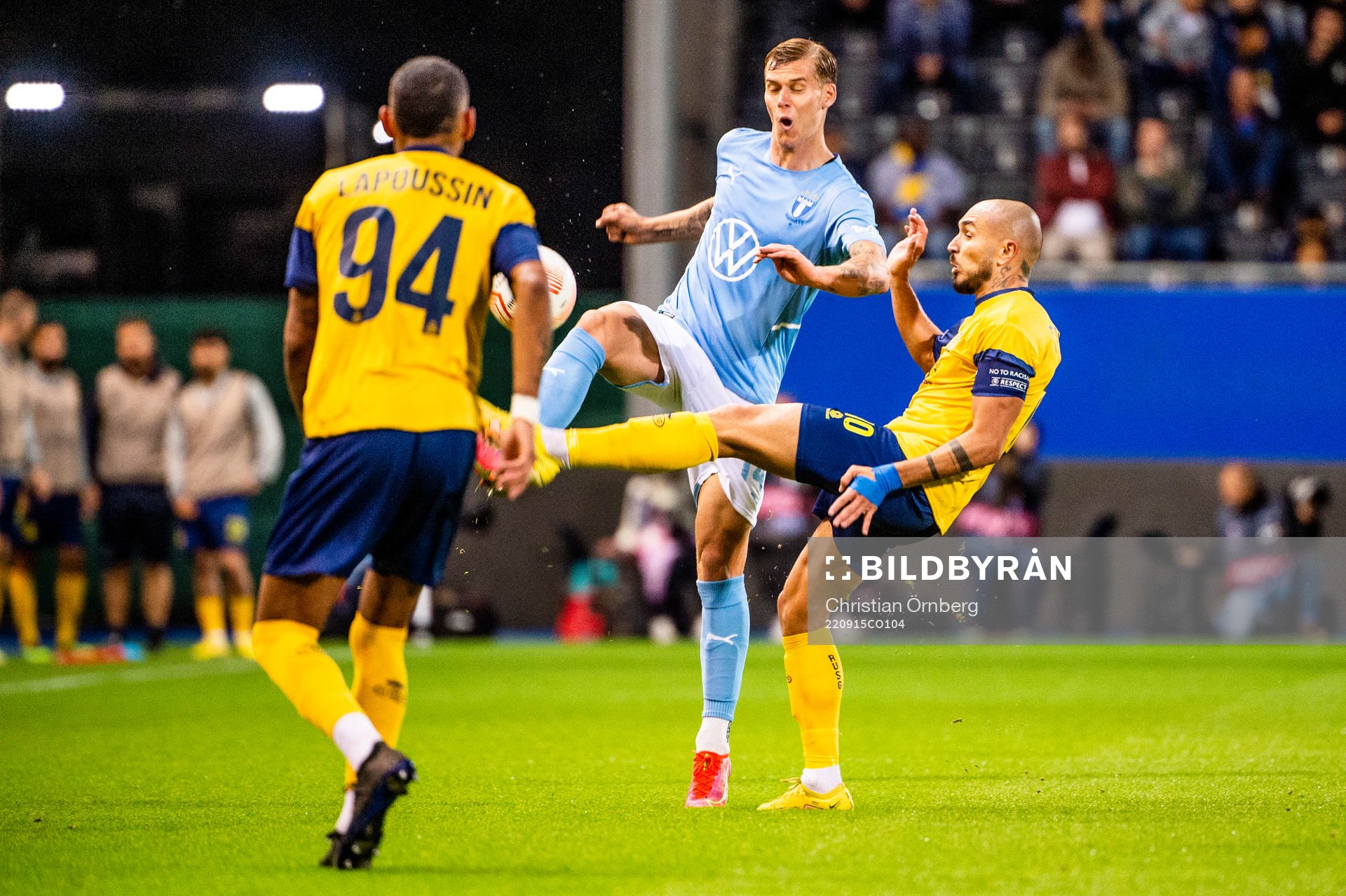 Felix Beijmo of Malmö FF and Teddy Teuma of Royale Union