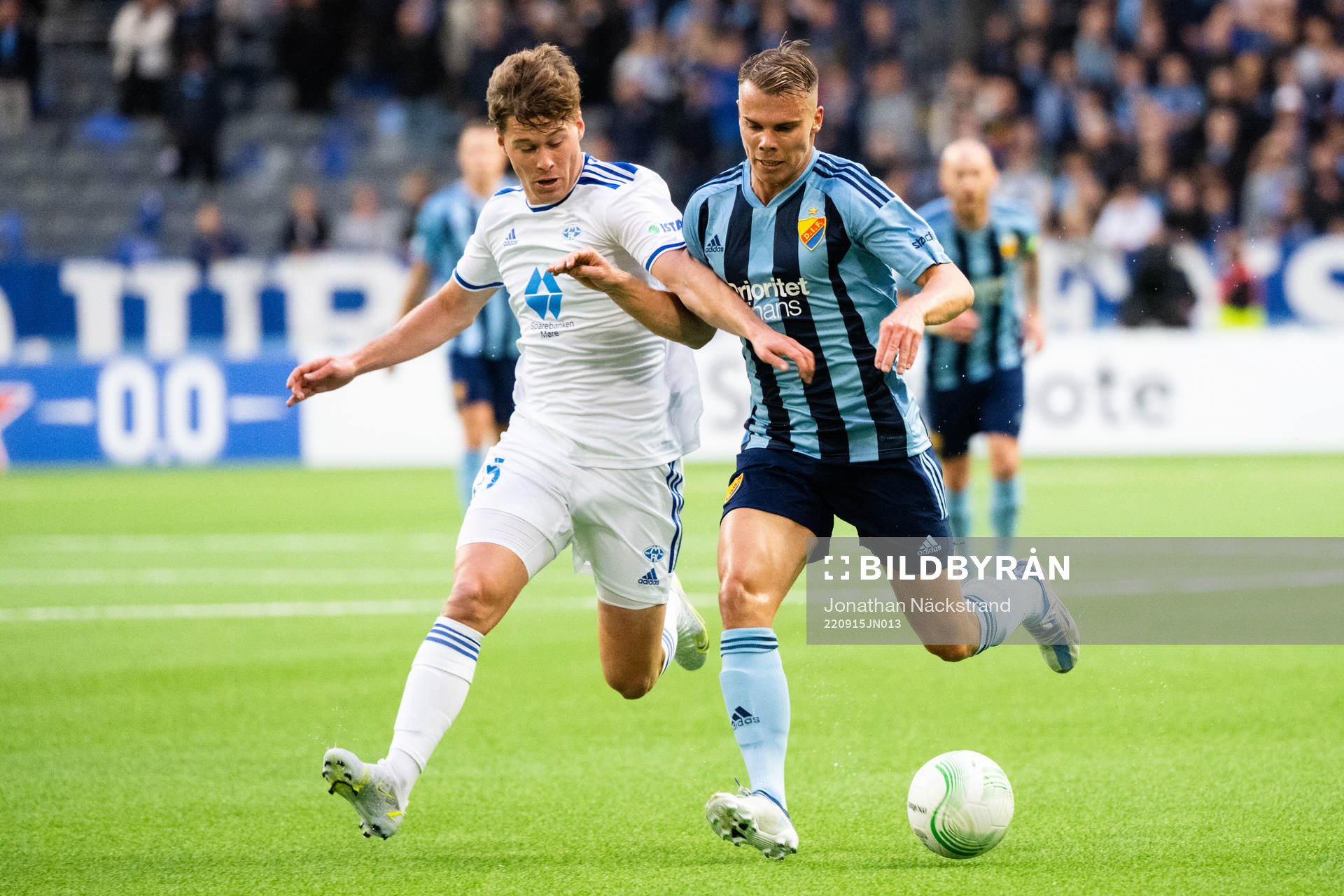 Emil Breivik of Molde and Elias Andersson of Djurgården