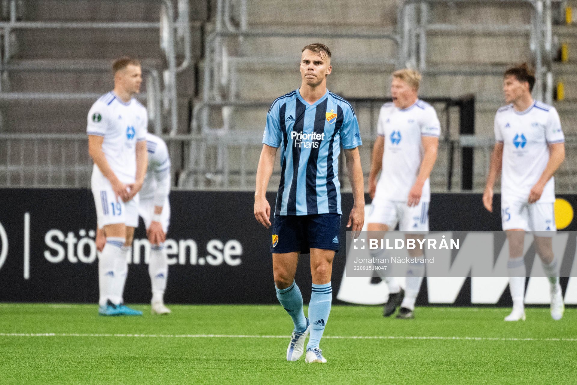 of Djurgården Elias Andersson looks dejected