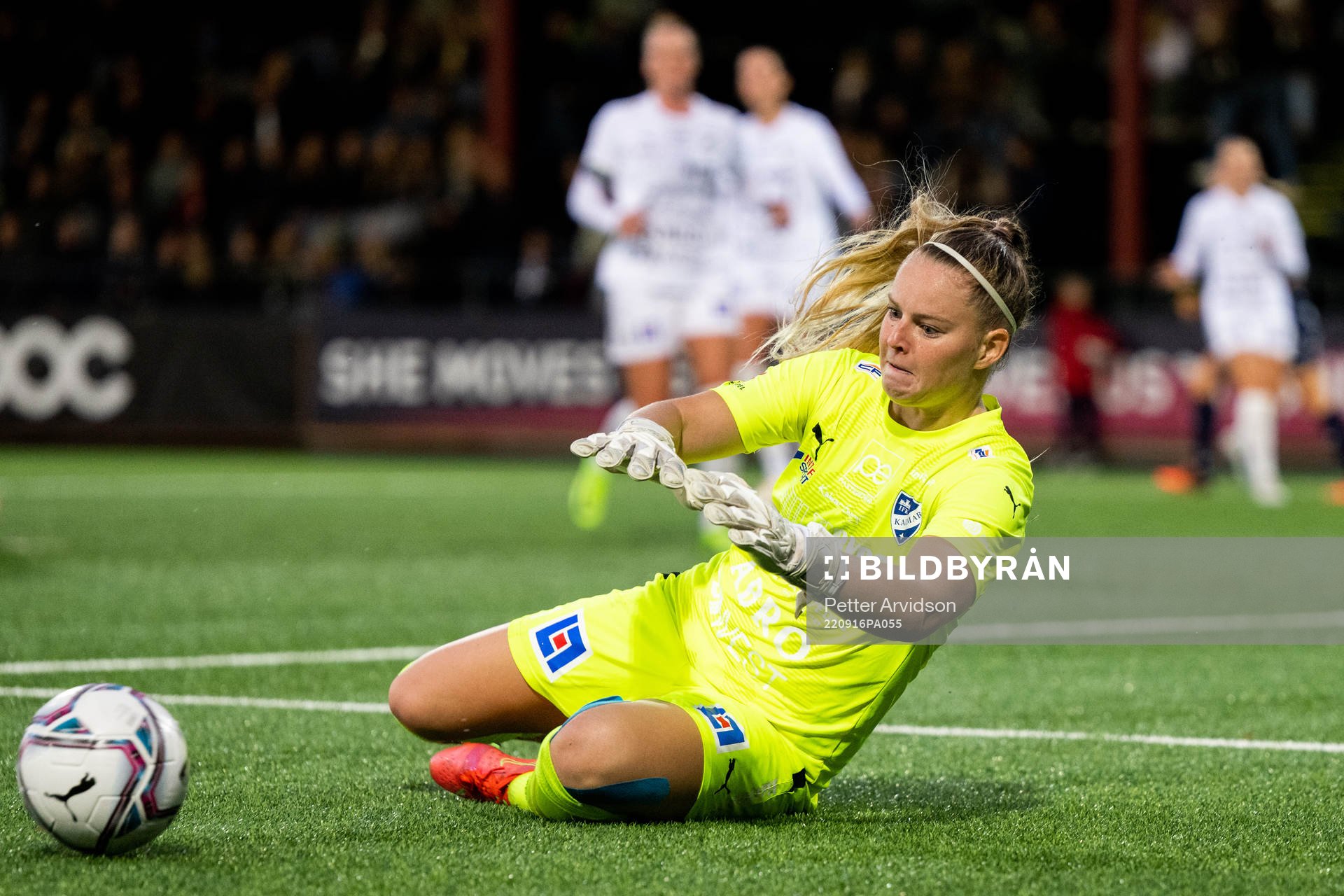 Kalmars målvakt Karina Kork under fotbollsmatchen i Damallsvenskan mellan FC Rosengård och Kalmar den 16 september 2022 i Malmö. 
