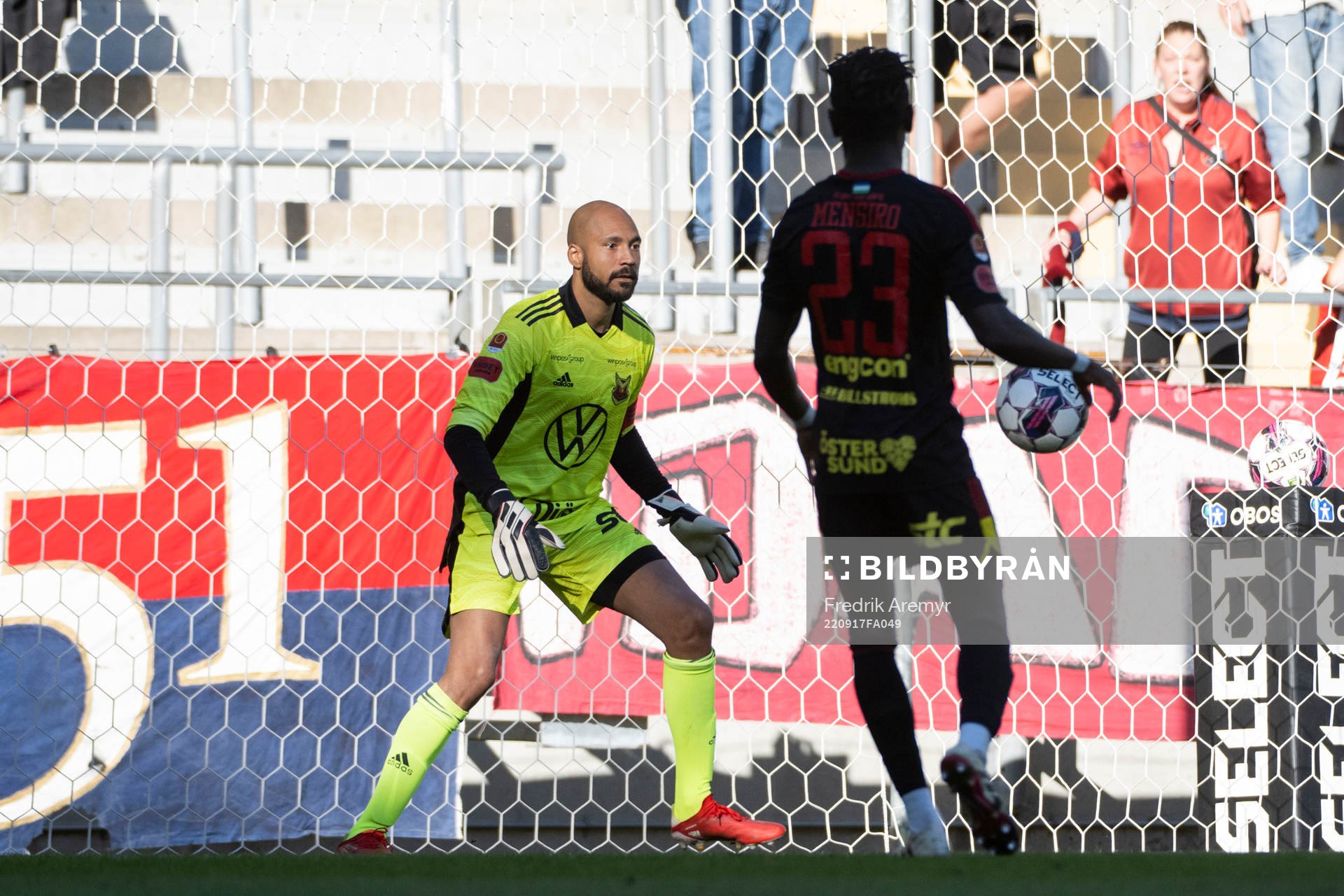 Östersunds målvakt Aly Keita under fotbollsmatchen i Superettan mellan Örgryte och Östersund den 17 september 2022 i Göteborg. 