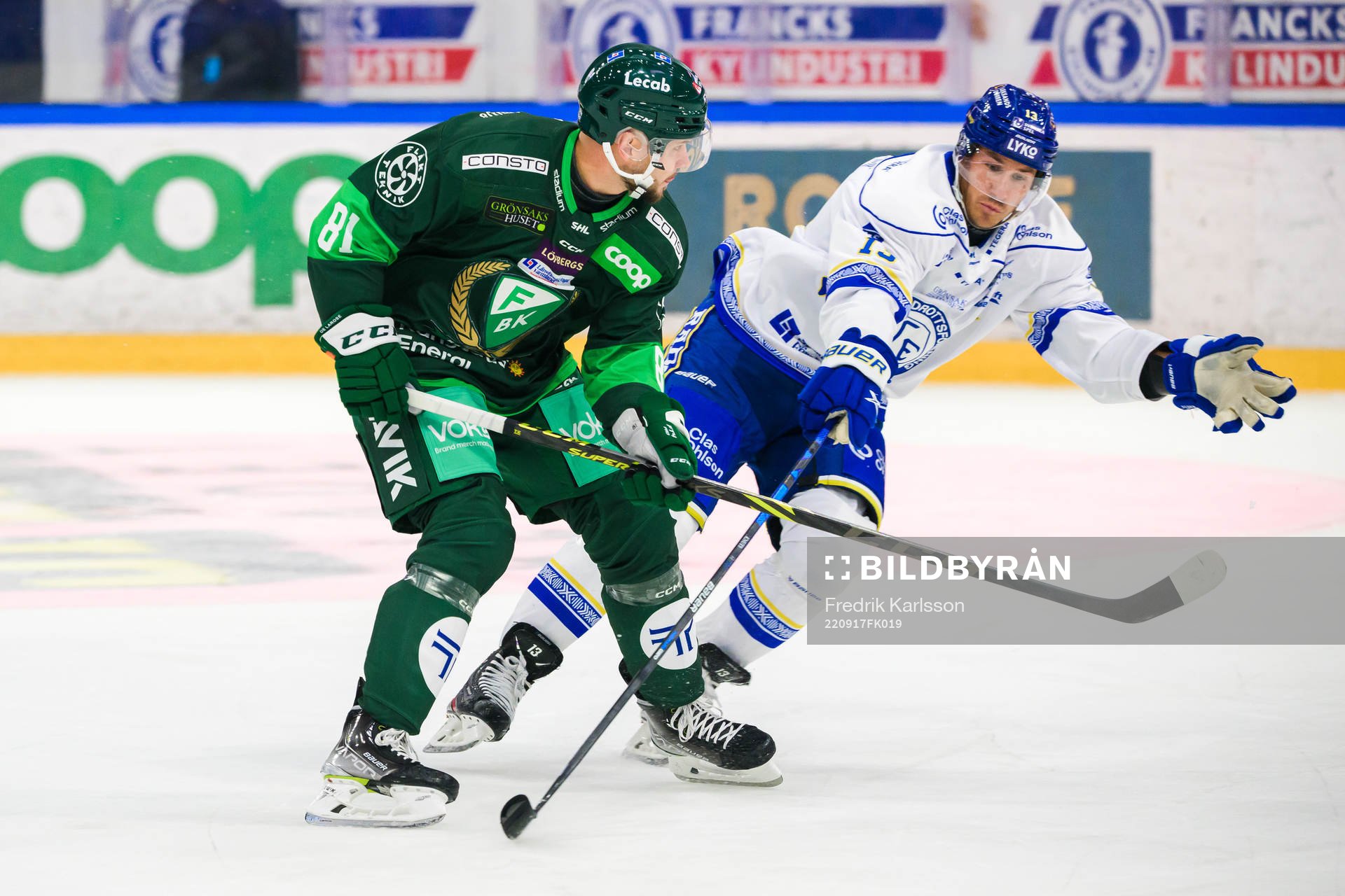 Färjestads Theodor Lennström och Leksands Jon Knuts