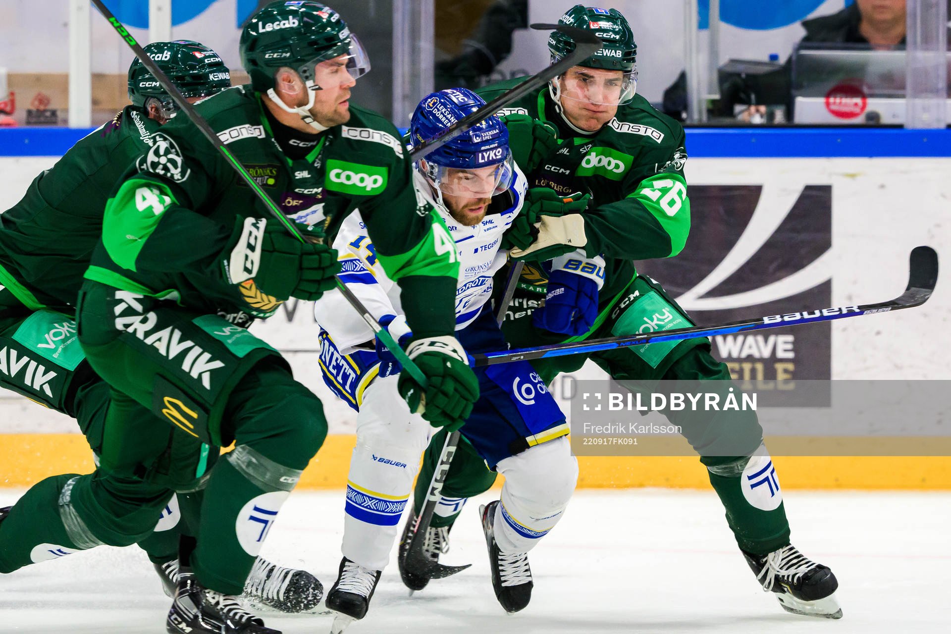 Färjestads Henrik Björklund, Leksands Oskar Lang och