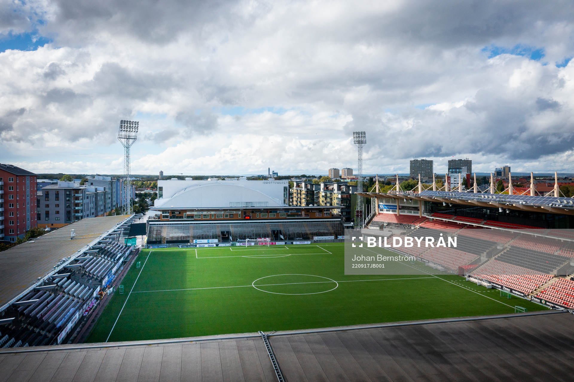 Drönarvy över Behrn Arena