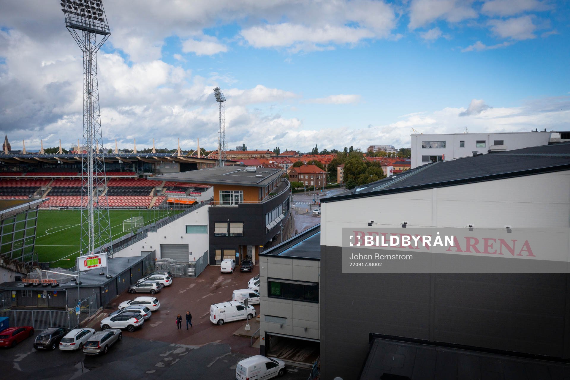 Drönarvy över Behrn Arena