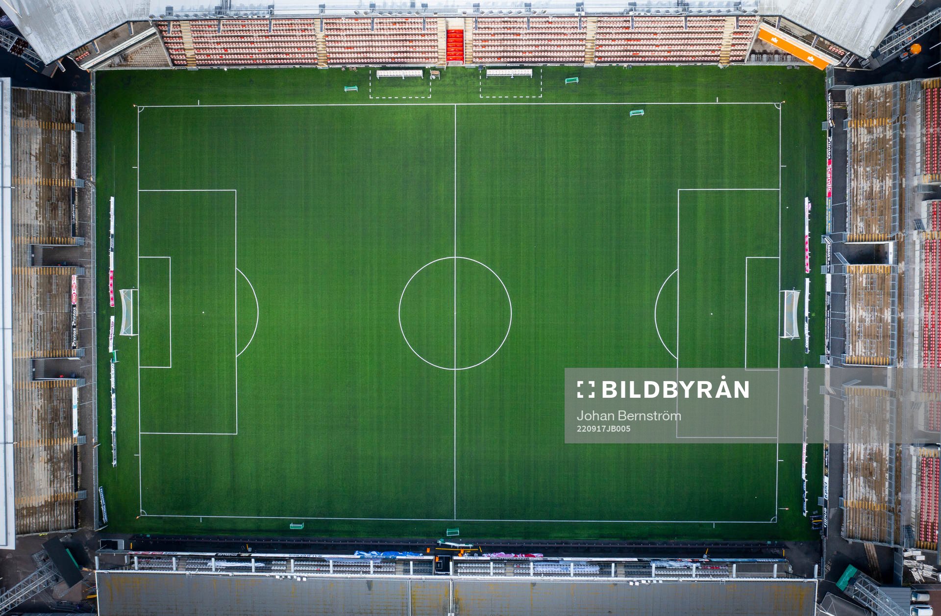Drönarvy över Behrn Arena