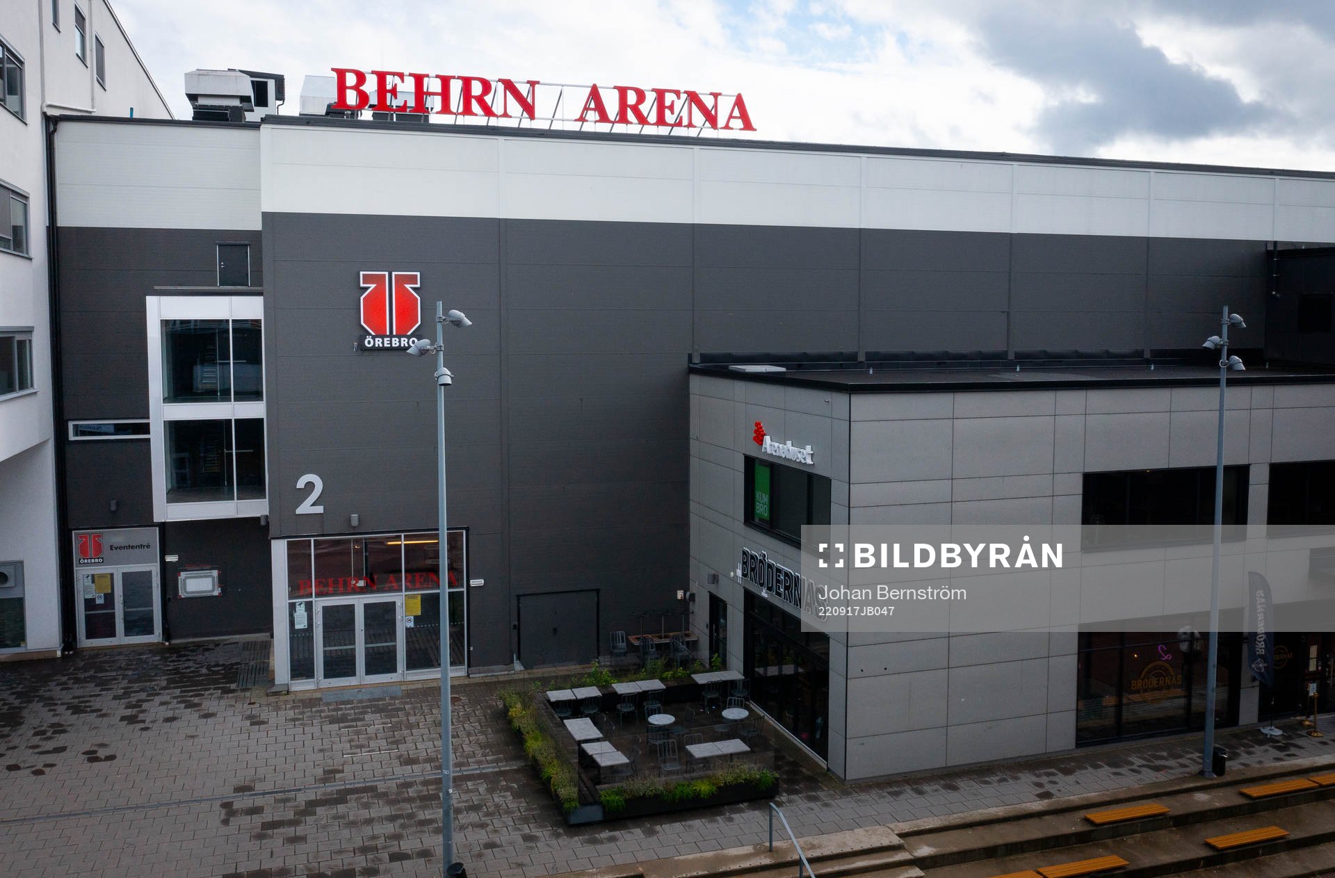 Drönarbild på Behrn arena