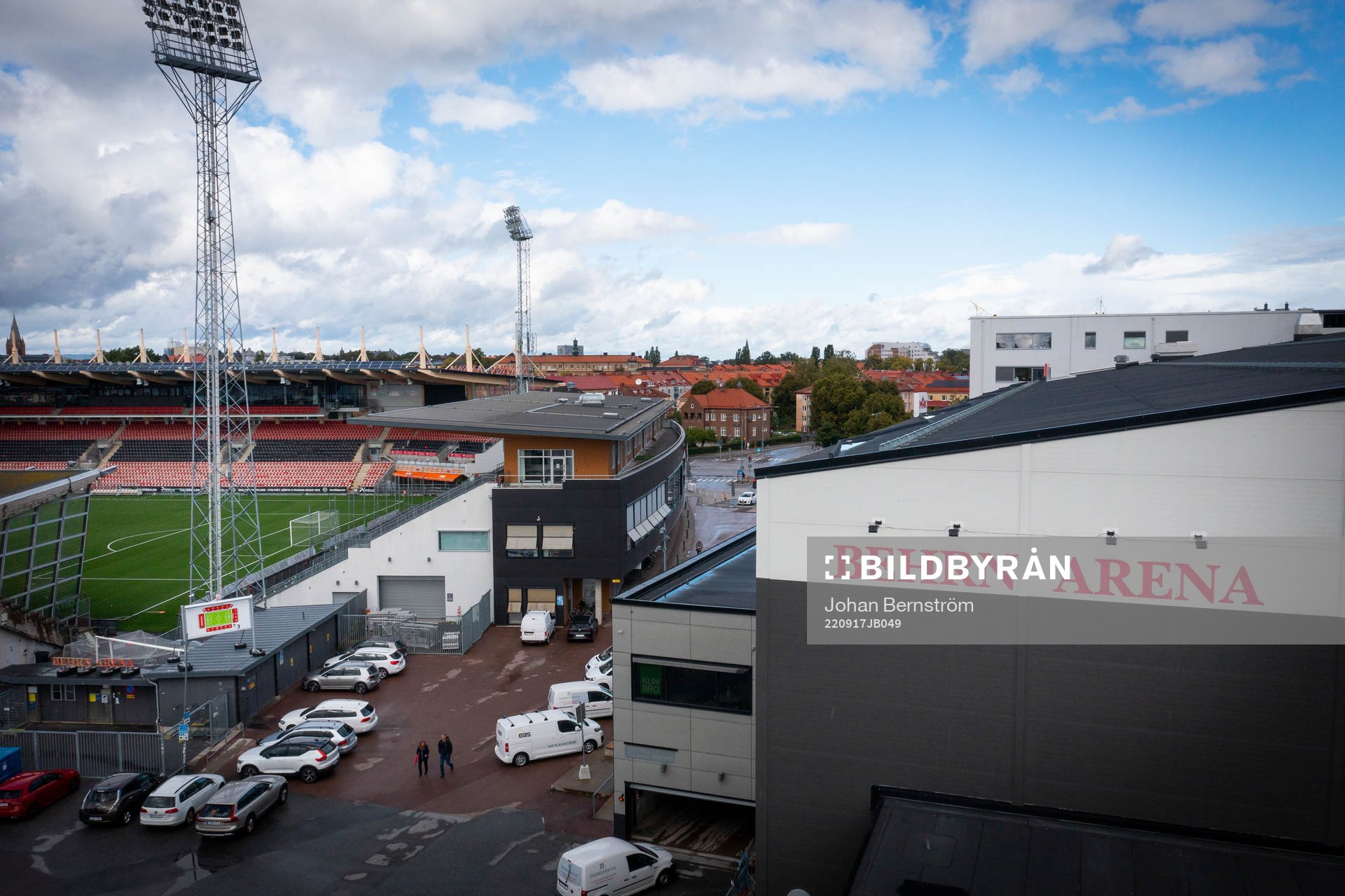 Drönarbild på Behrn arena