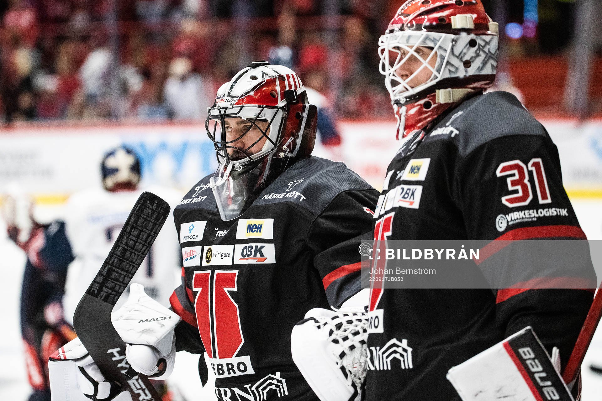 Örebros målvakt Jhonas Enroth och målvakt Jonas Arntzen