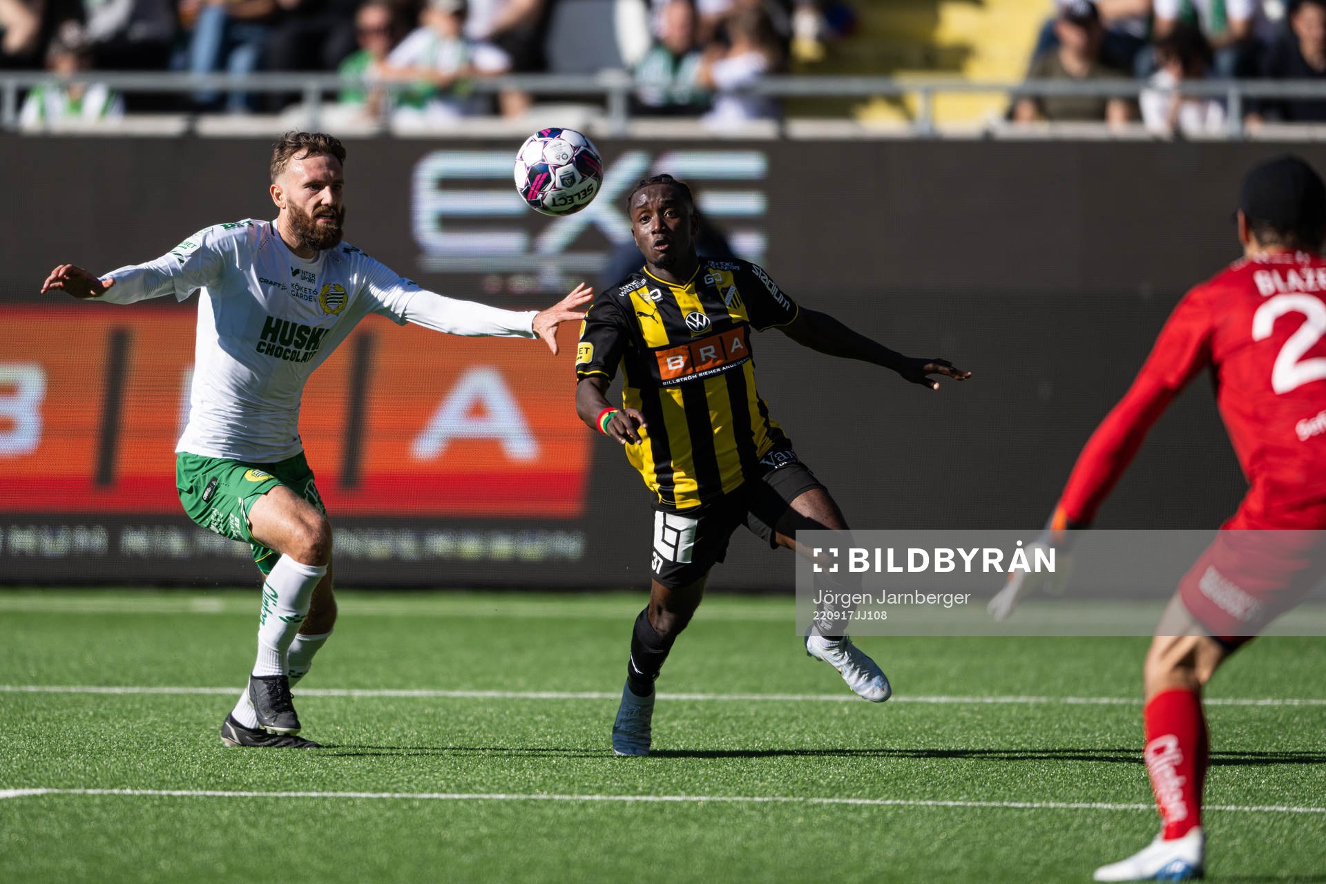 Hammarbys Simon Sandberg och Häckens Ibrahim Sadiq