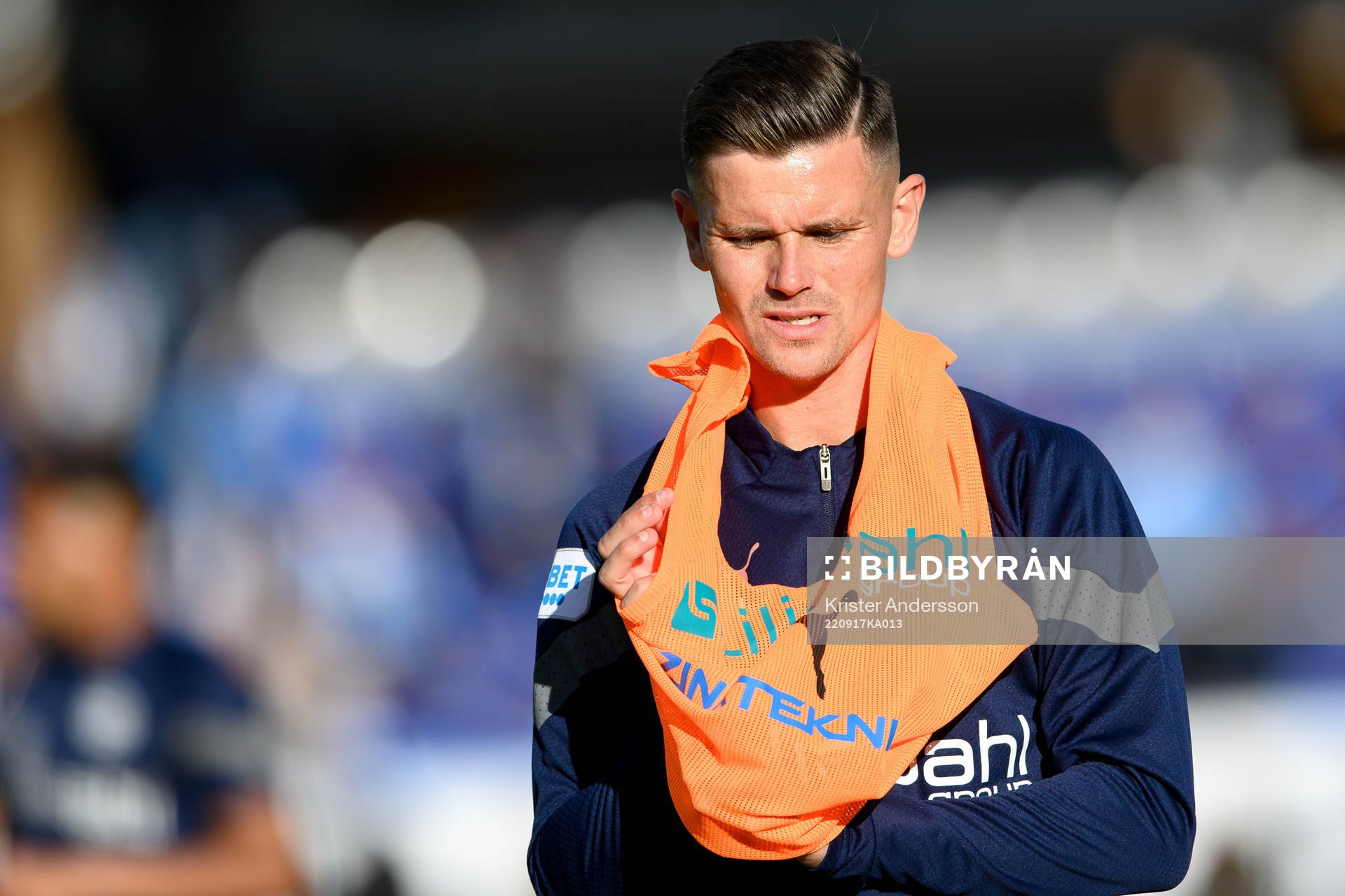 Värnamos Marcus Antonsson före fotbollsmatchen i Allsvenskan mellan Värnamo och Varberg den 17 september 2022 i Värnamo. 