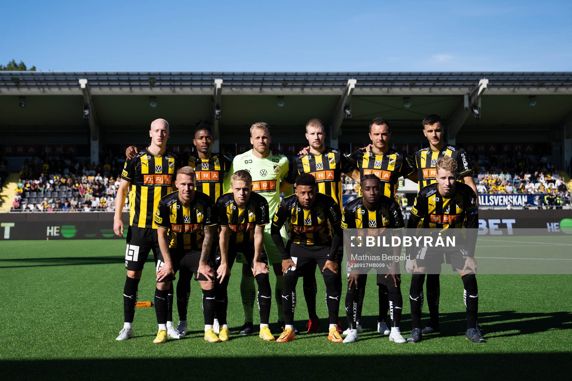 Häckens spelare ställer upp för en lagbild inför fotbollsmatchen i Allsvenskan mellan Häcken och Hammarby den 17 september 2022 i Göteborg. 