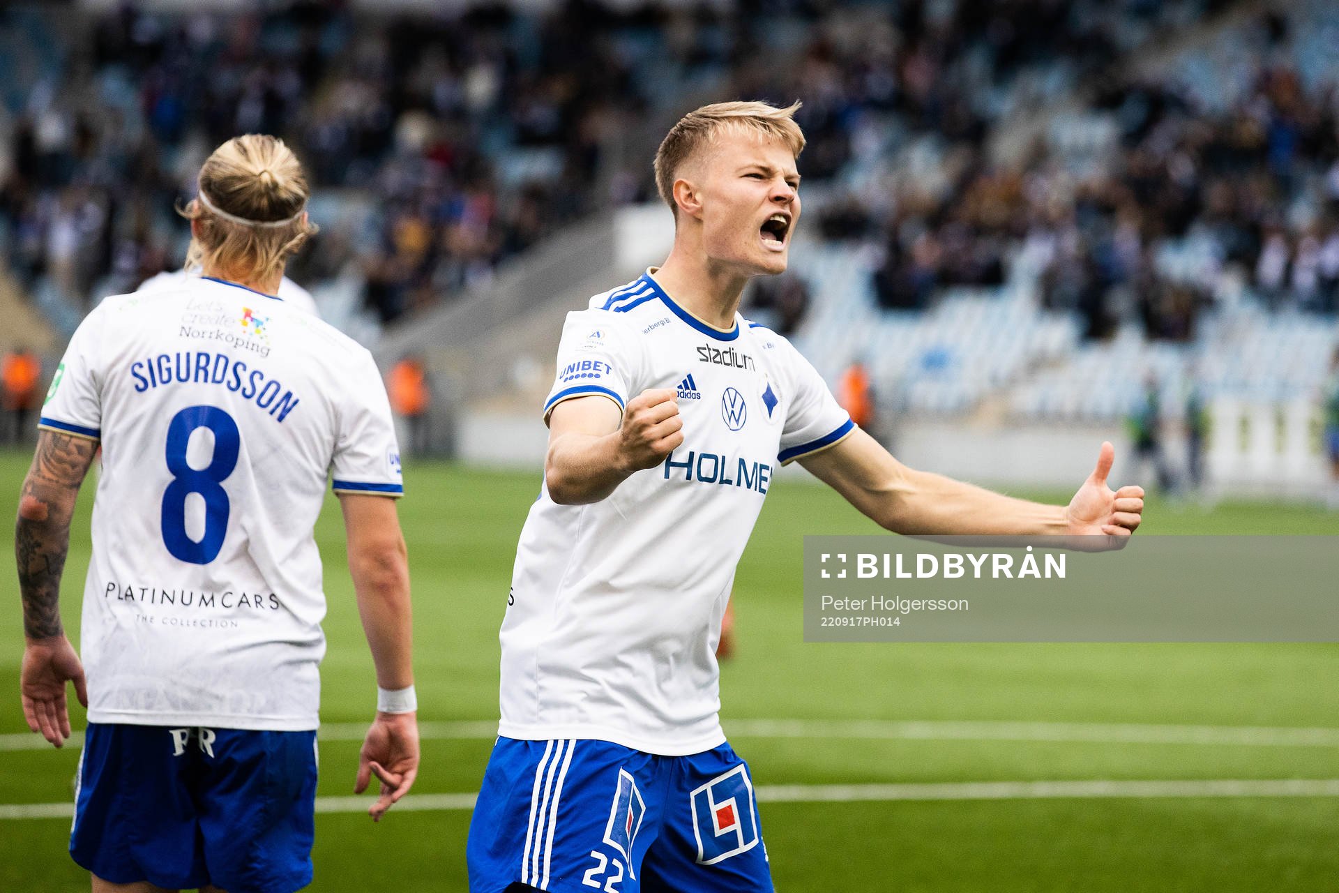 IFK Norrköpings Andri Lucas Gudjohnsen jublar