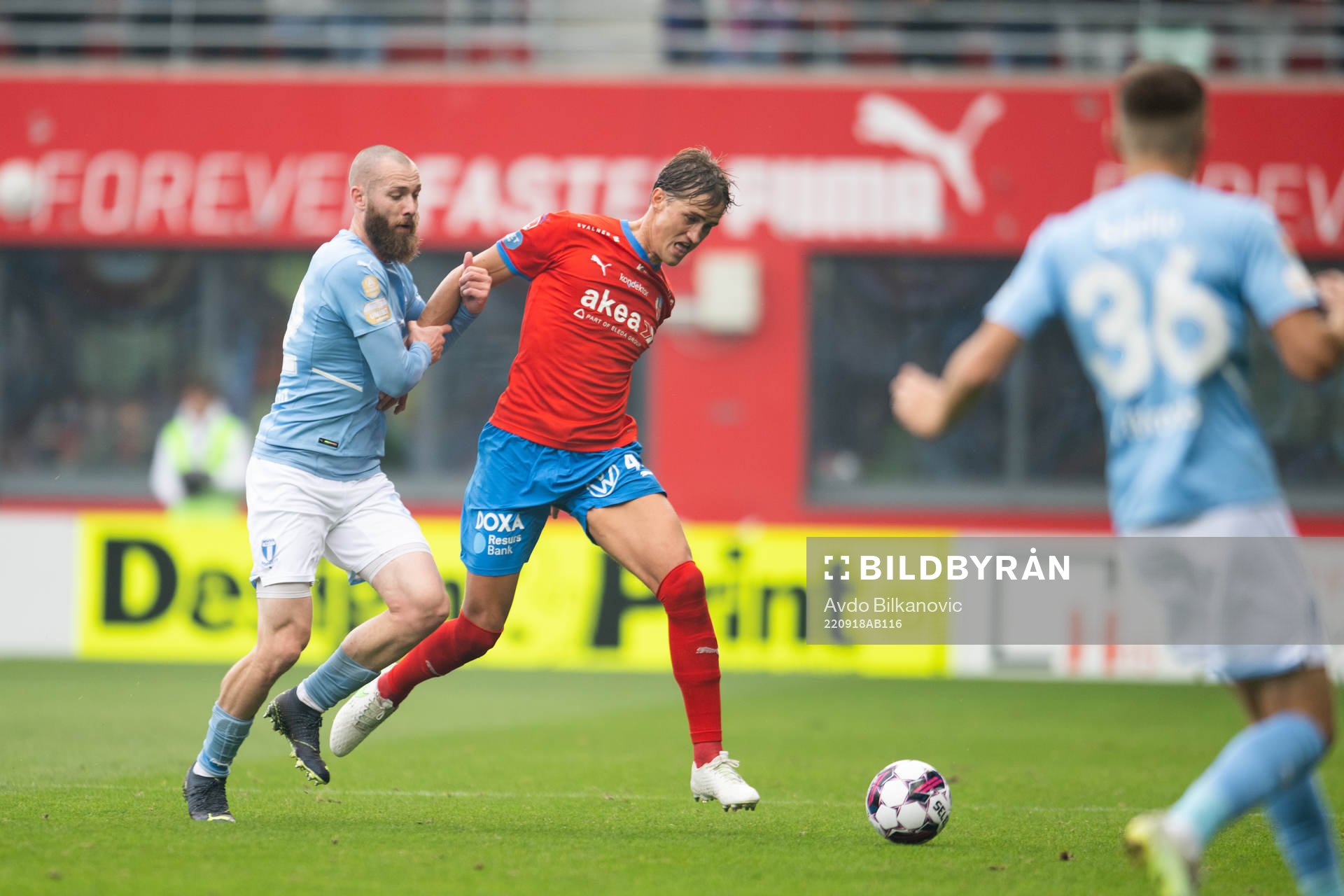 Helsingborgs Thomas Rogne och Malmö FFs Jo Inge Berget