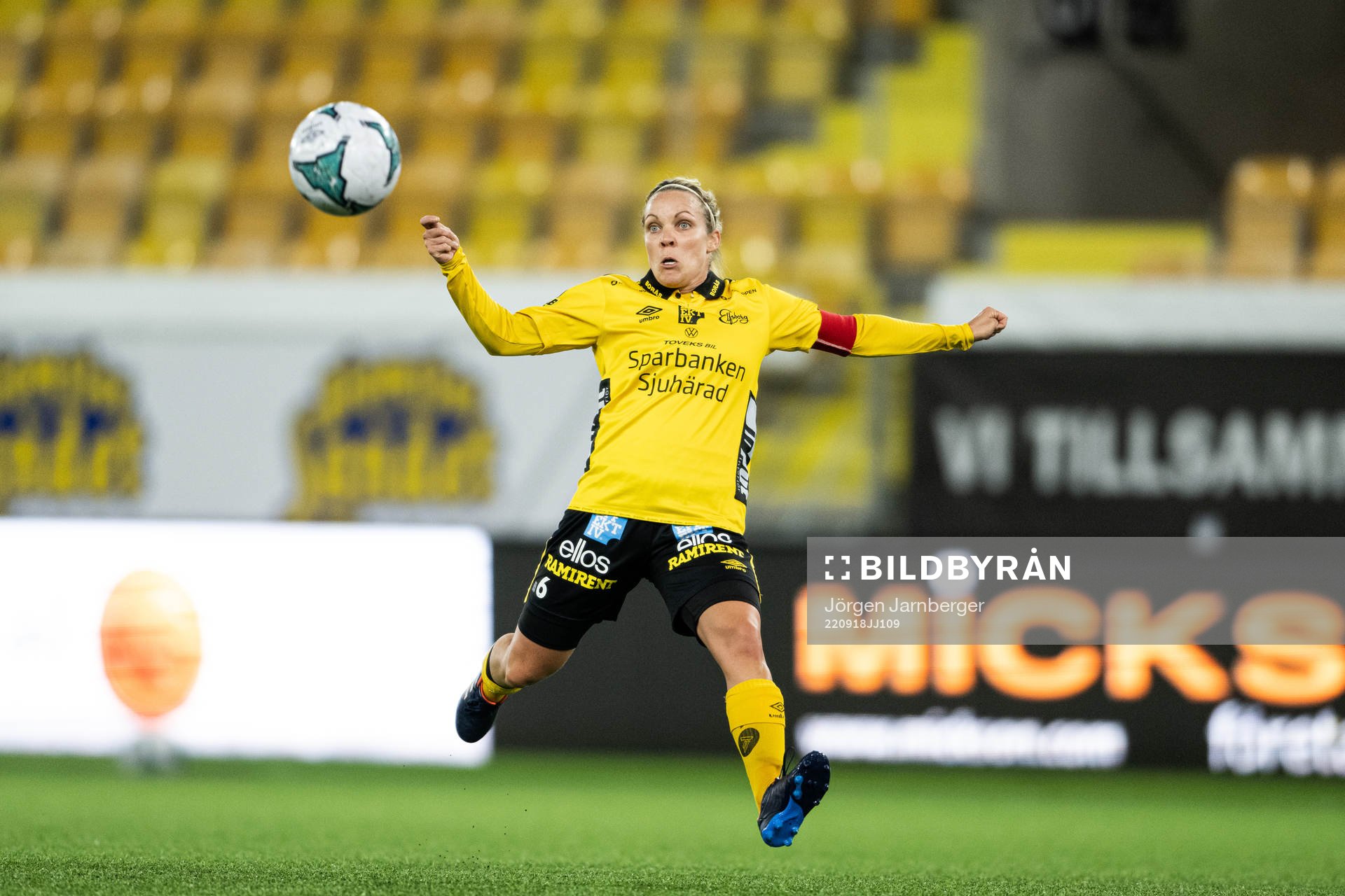 Elfsborgs Linda Westberg Carlsson under fotbollsmatchen i Div 2 Mellersta Götaland mellan Elfsborg och Södra Ving den 18 september 2022 i Borås.