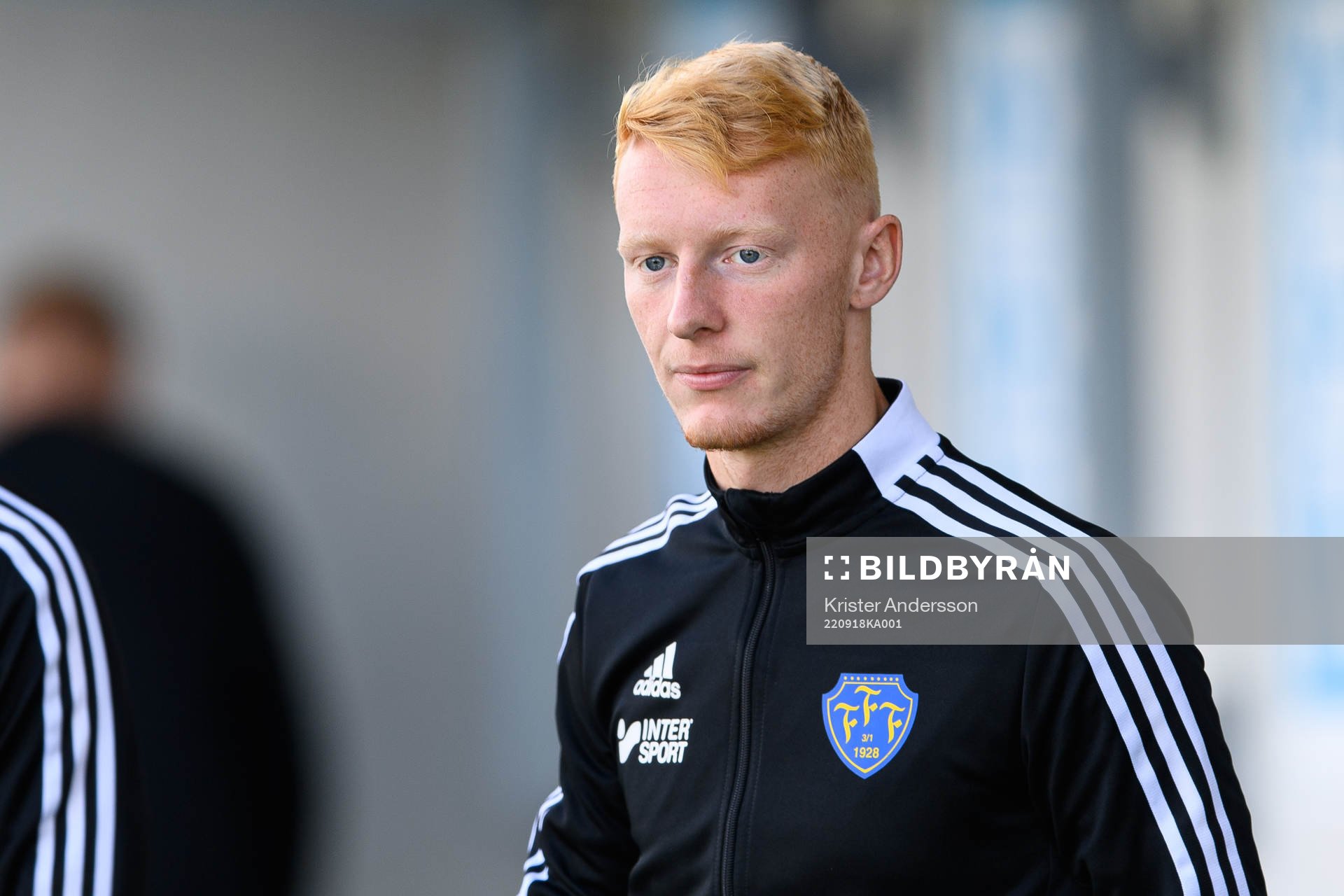 Falkenbergs Wilhelm Ärlig före fotbollsmatchen i Ettan