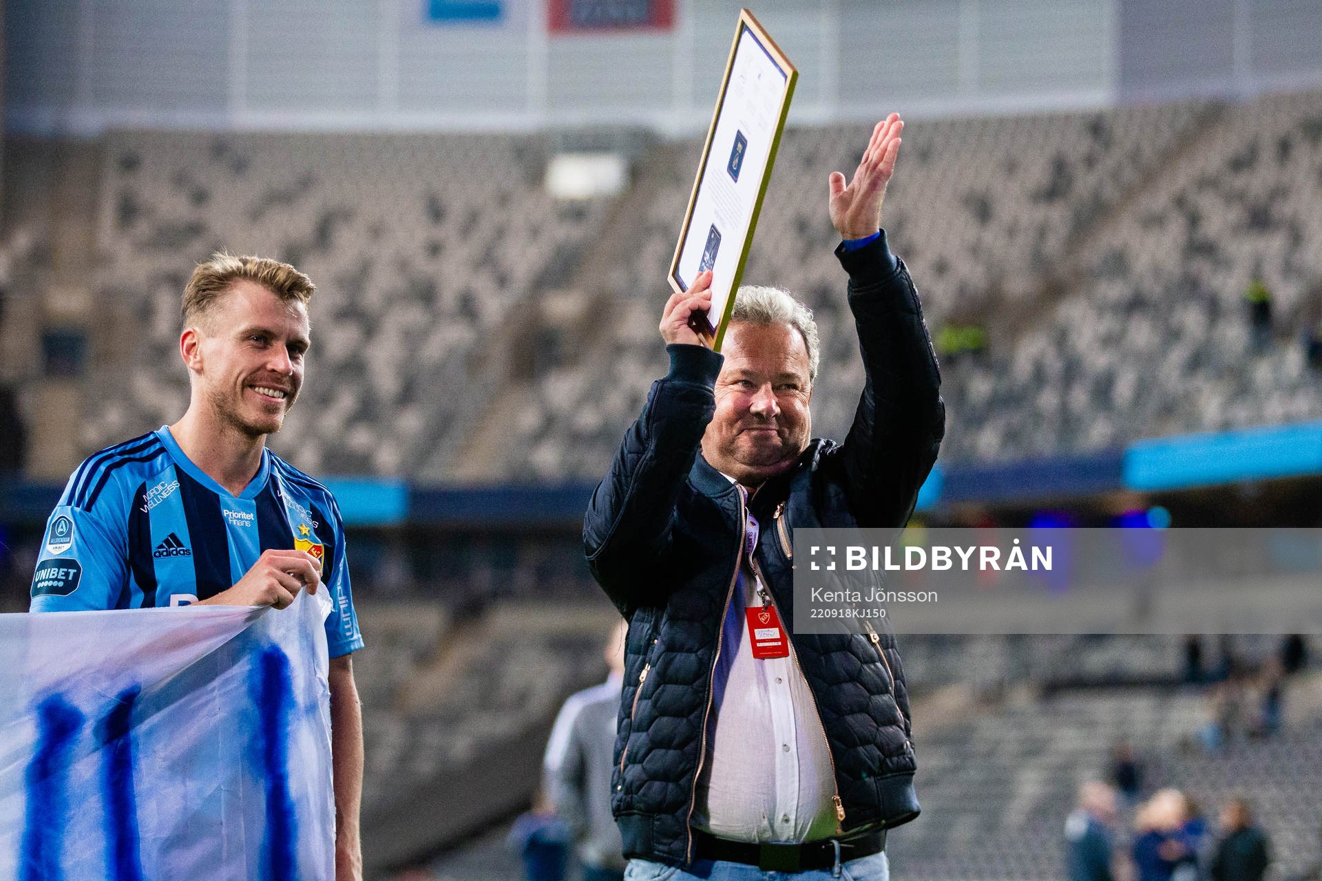 Fd Djurgårdenspelaren Stefan Rehn jublar