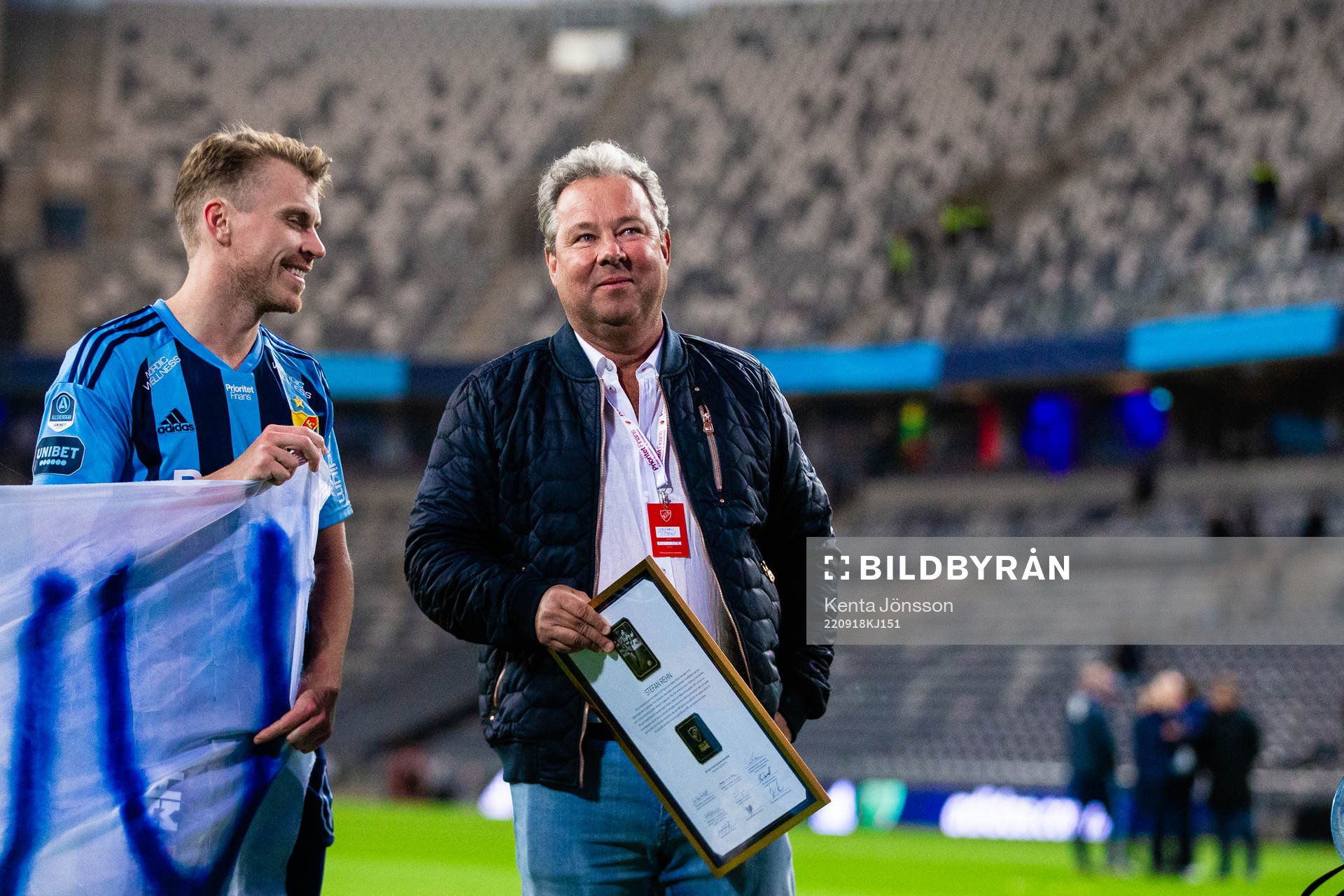 Fd Djurgårdenspelaren Stefan Rehn jublar