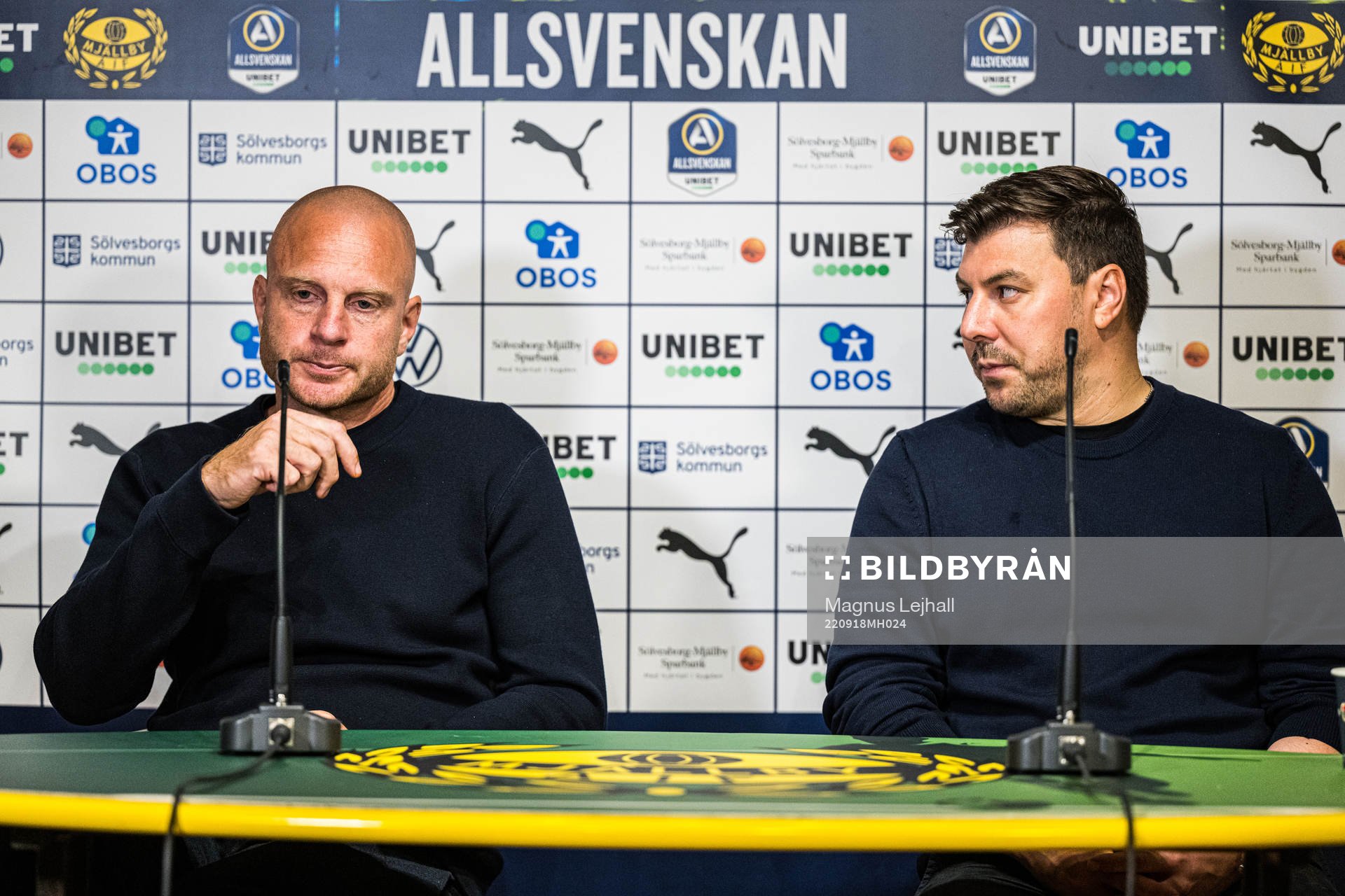 Mjällbys tränare Andreas Brännström och Sundsvalls