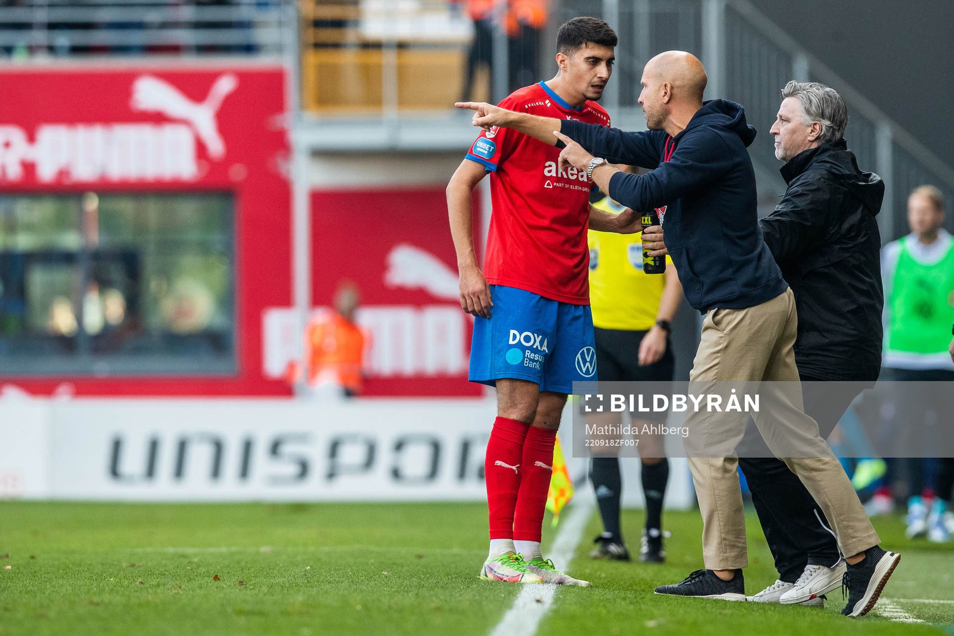 Helsingborgs Amar Muhsin och tränare Mattias Lindström