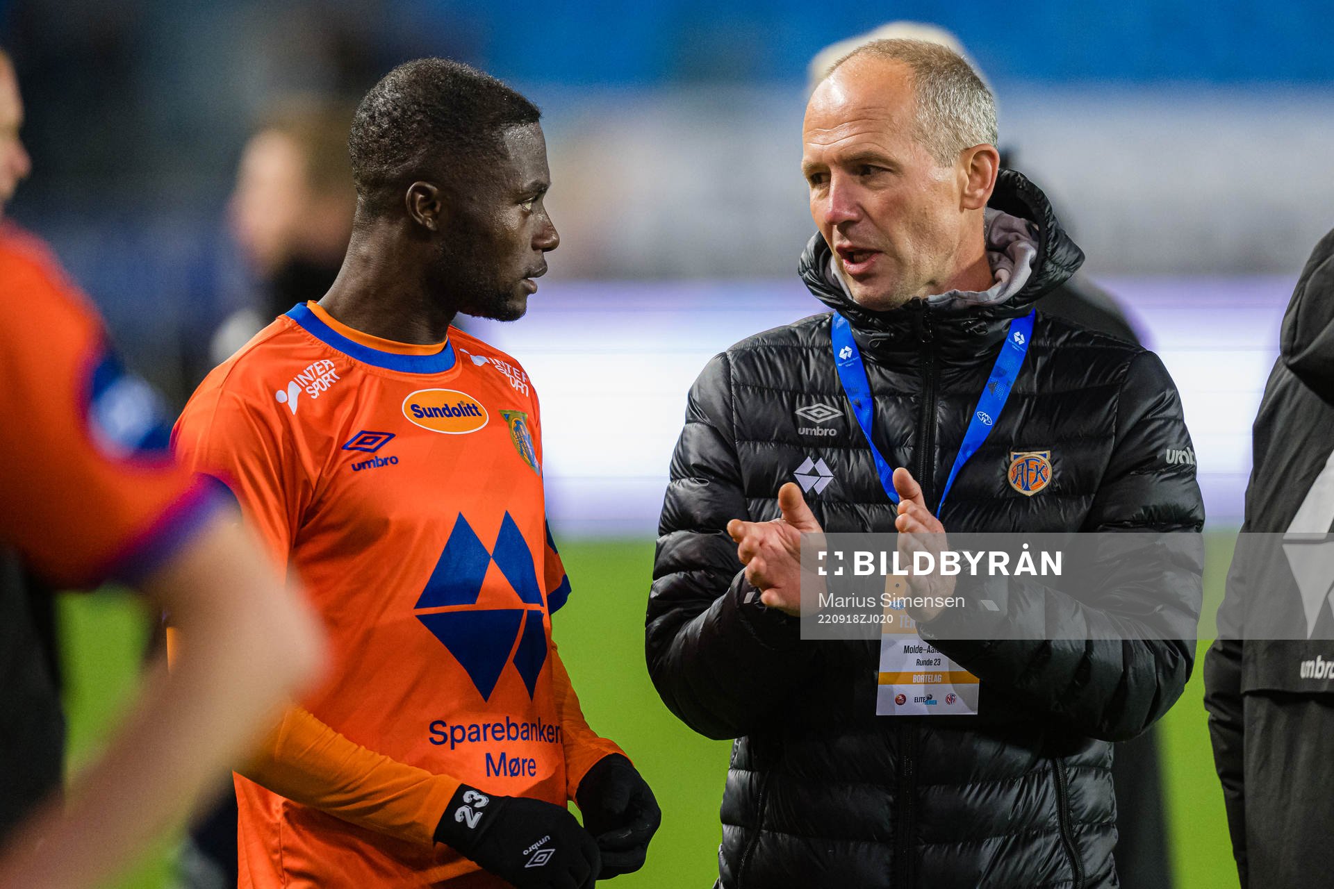 Gilbert Koomson of Aalesund and Bjørn Erik Melland, sports