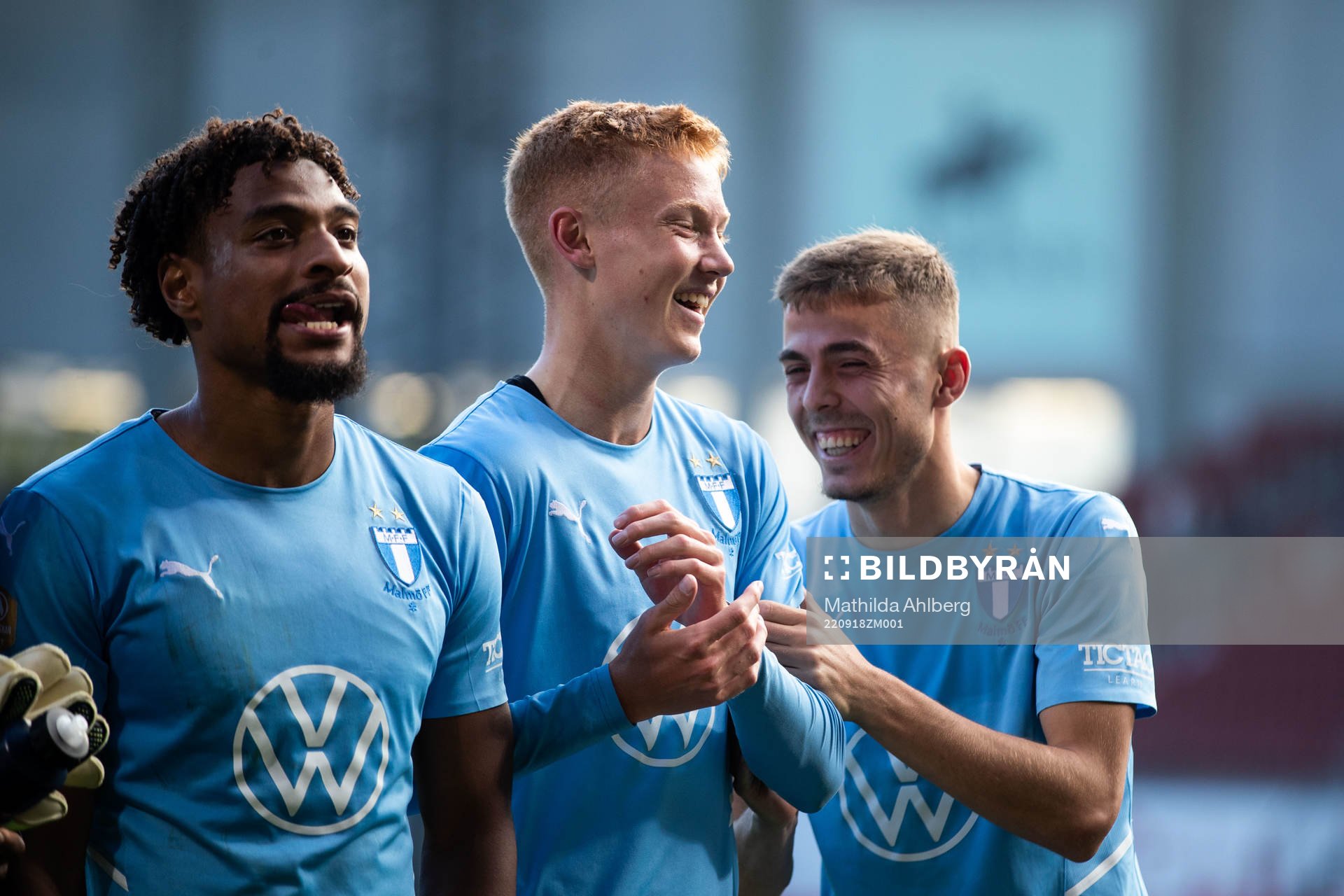 Malmö FFs Patriot Sejdiu jublar med lagkamrater