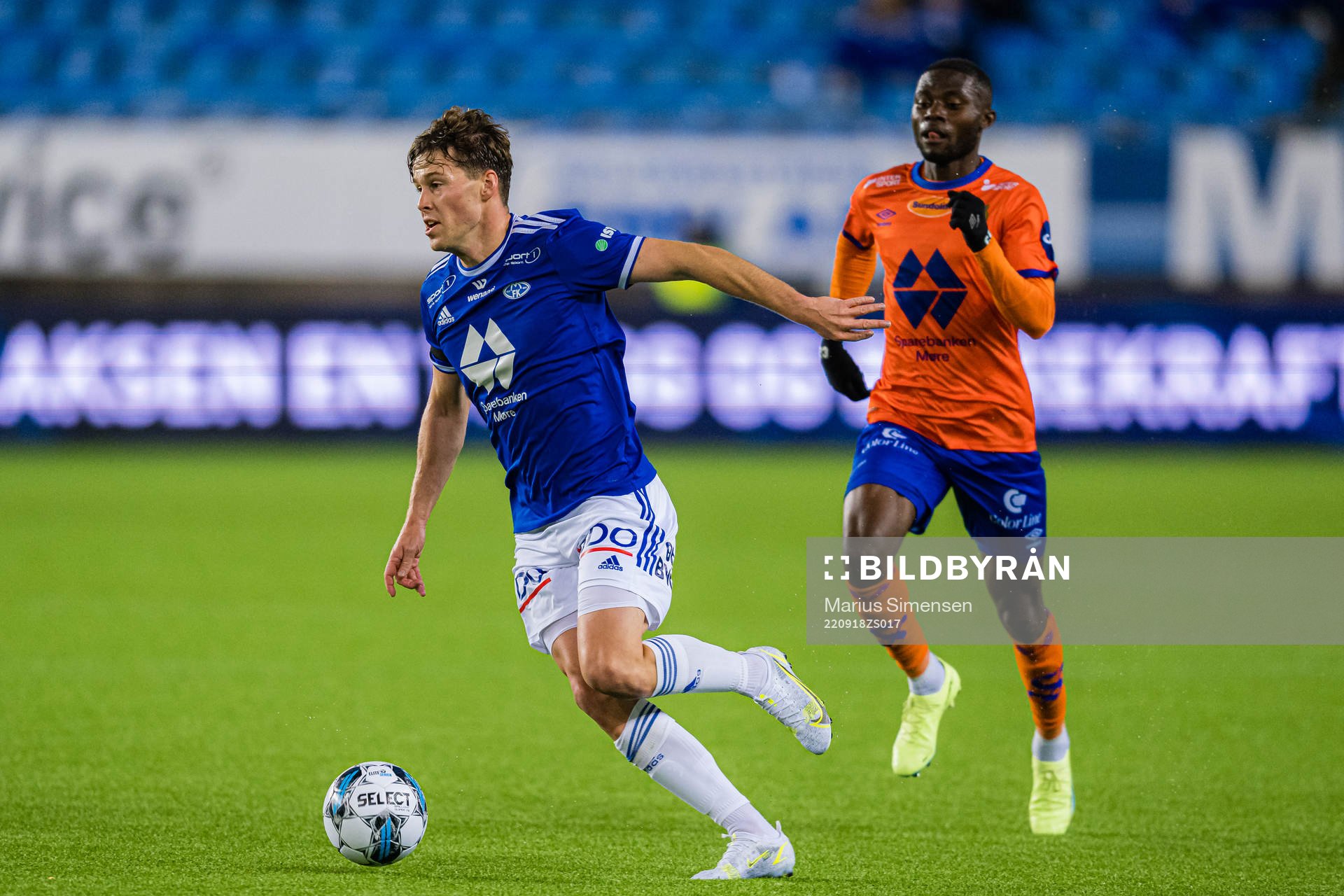 Emil Breivik of Molde during the Eliteserien match between Molde and Aalesund on September 18, 2022 in Molde.