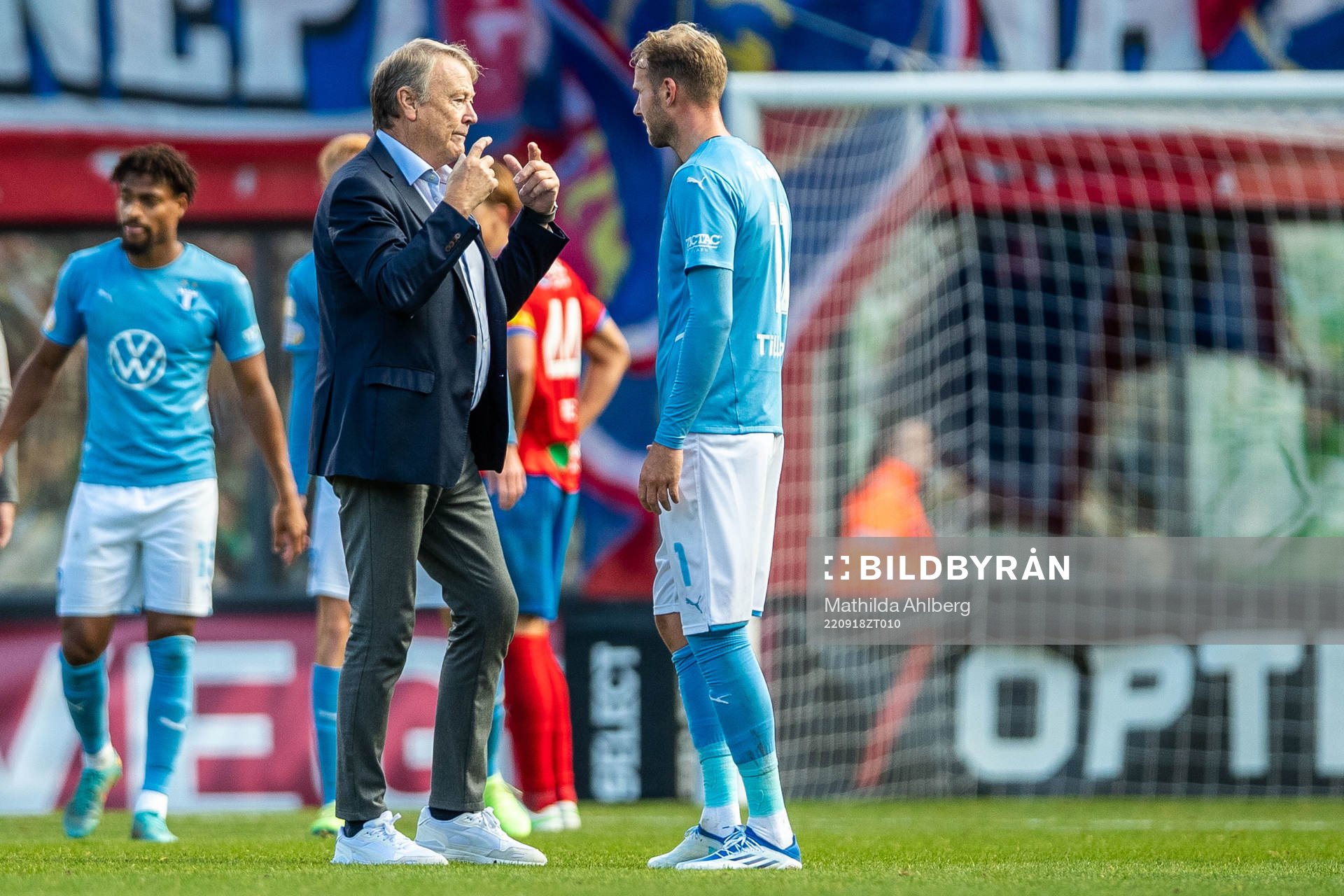Malmö FFs tränare Åge Hareide och Ola Toivonen