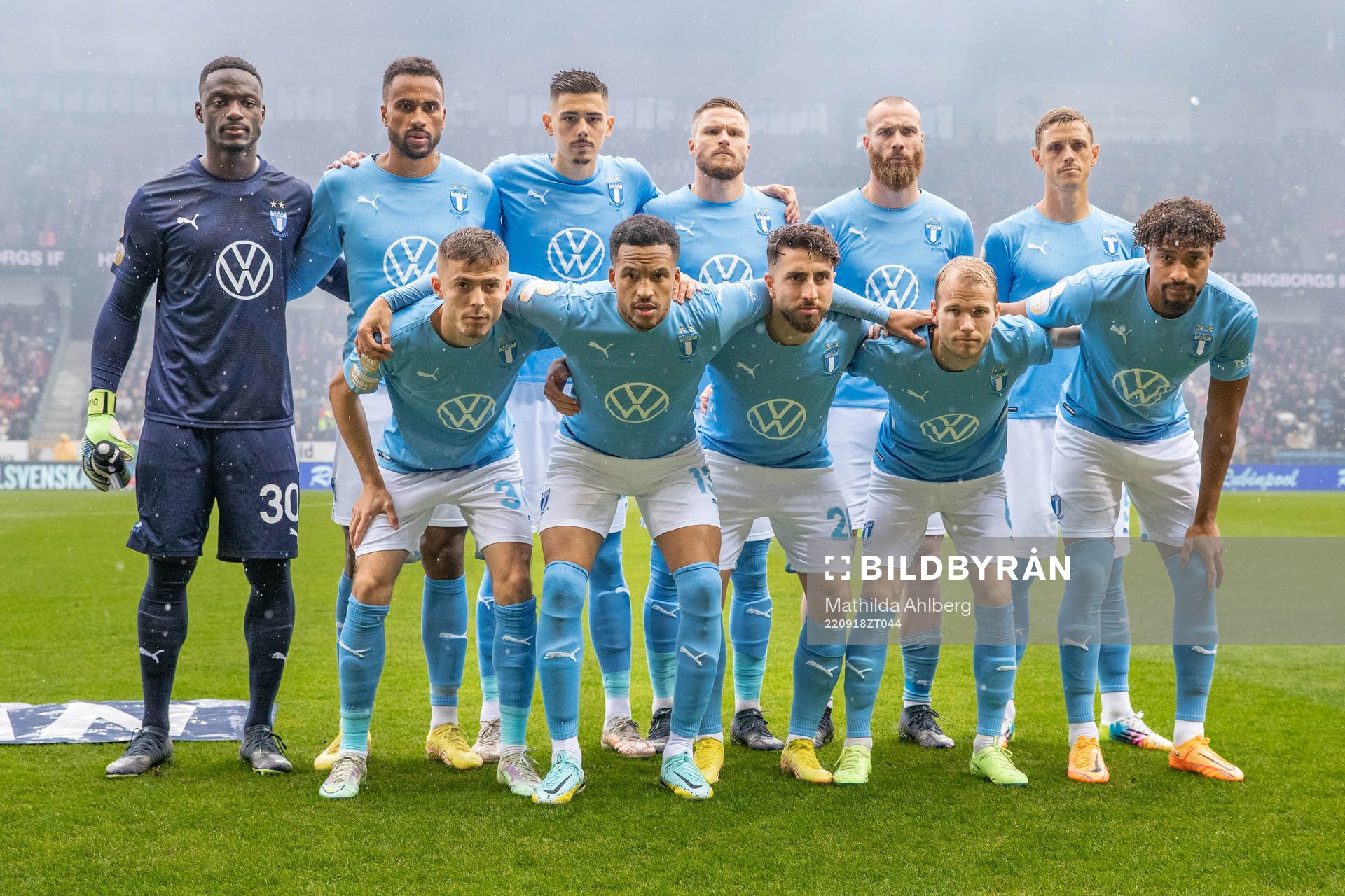 Malmö FFs startelva fr.v målvakt Ismael Diawara, Isaac