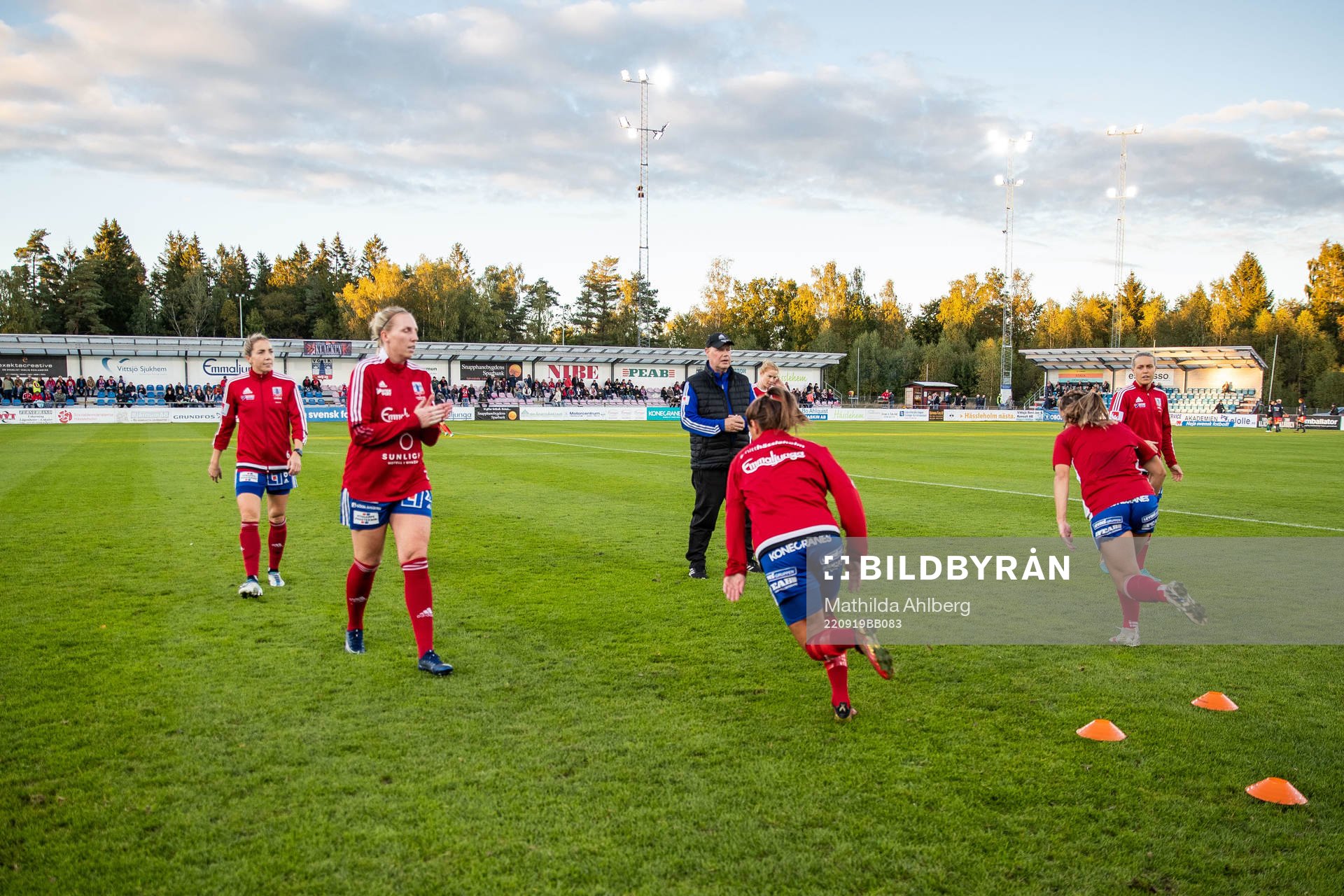 Vittsjös spelare värmer upp