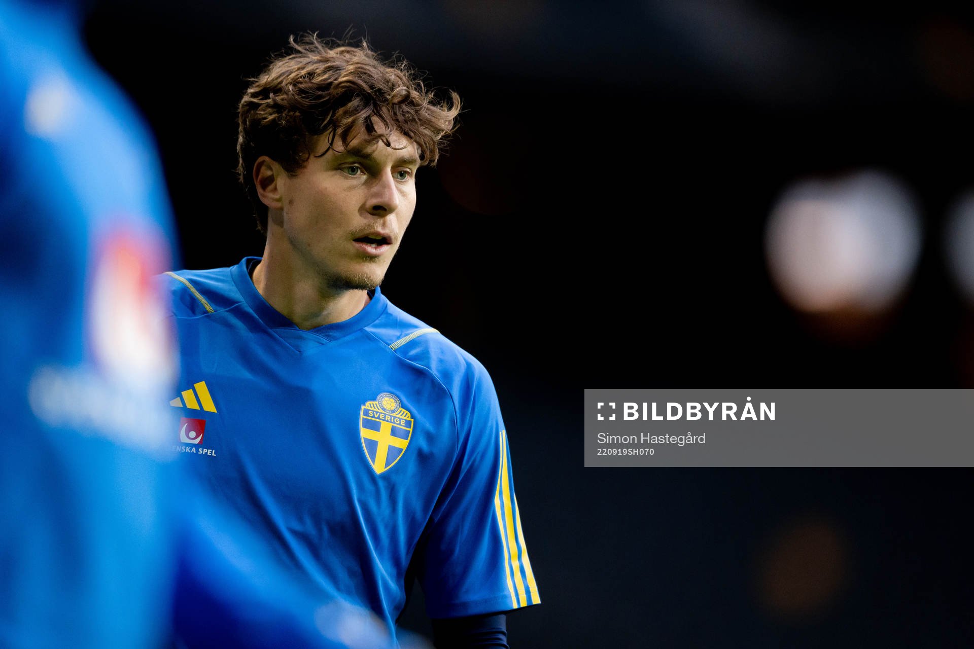 Victor Nilsson Lindelöf during a training session with the Swedish national football on September 19, 2022 in Stockholm.