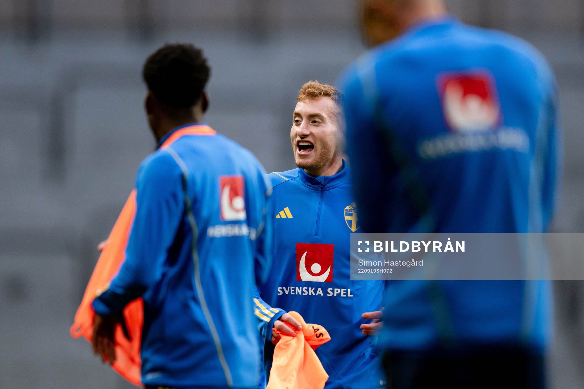 Dejan Kulusevski during a training session with the Swedish national football on September 19, 2022 in Stockholm. 