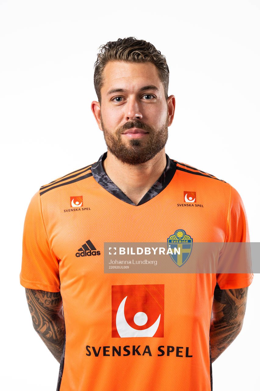 Goalkeeper Kristoffer Nordfeldt of the Swedish national