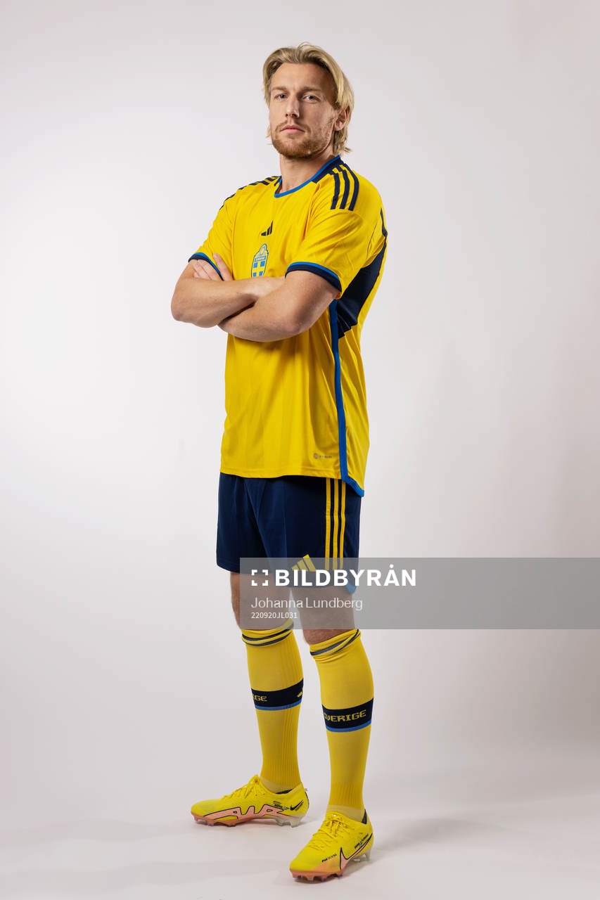 Emil Forsberg of the Swedish national football team poses for a portrait on September 20, 2022 in Stockholm. Editors note: The picture has been retouched.