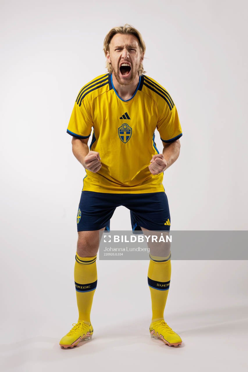Emil Forsberg of the Swedish national football team poses