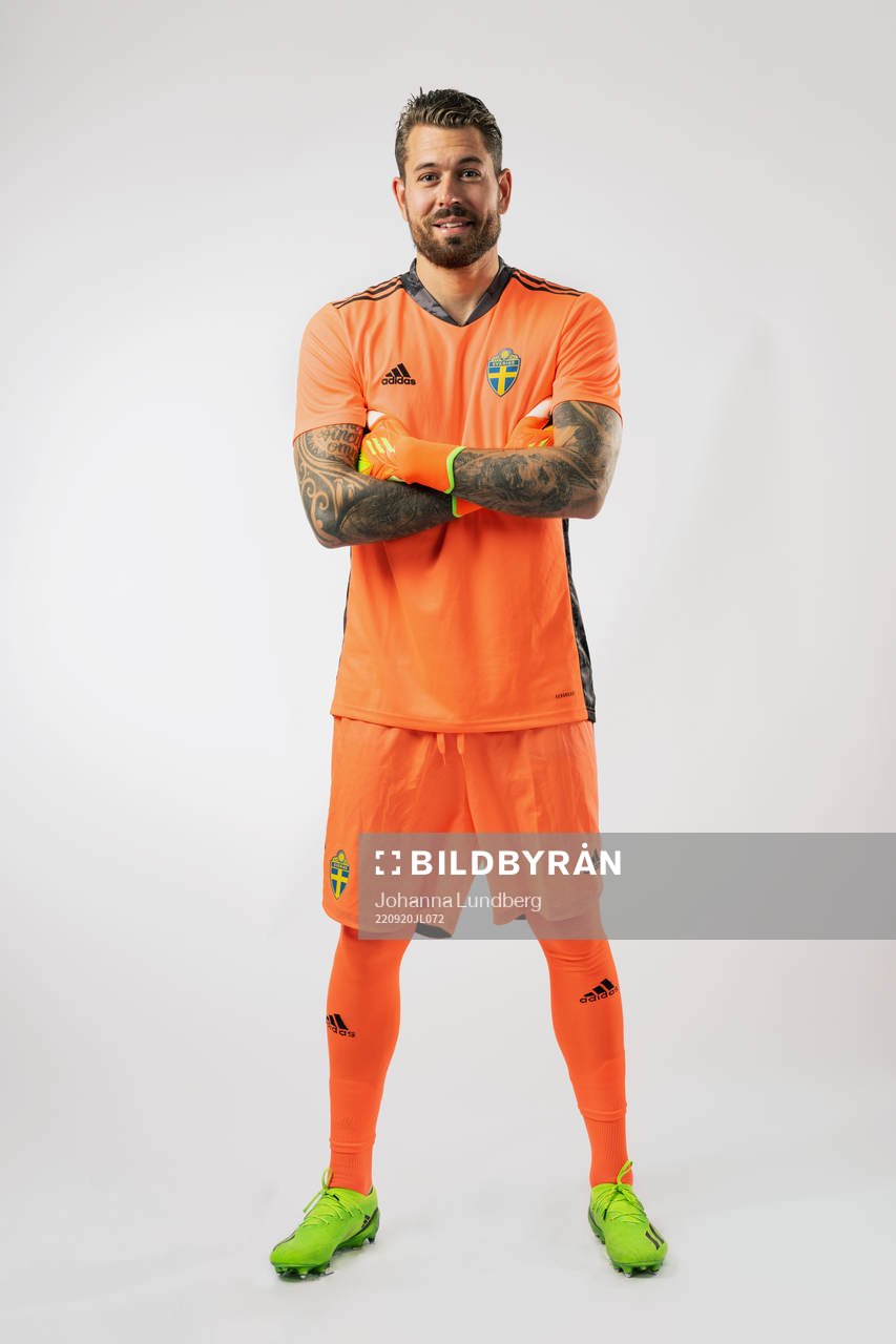 Goalkeeper Kristoffer Nordfeldt of the Swedish national