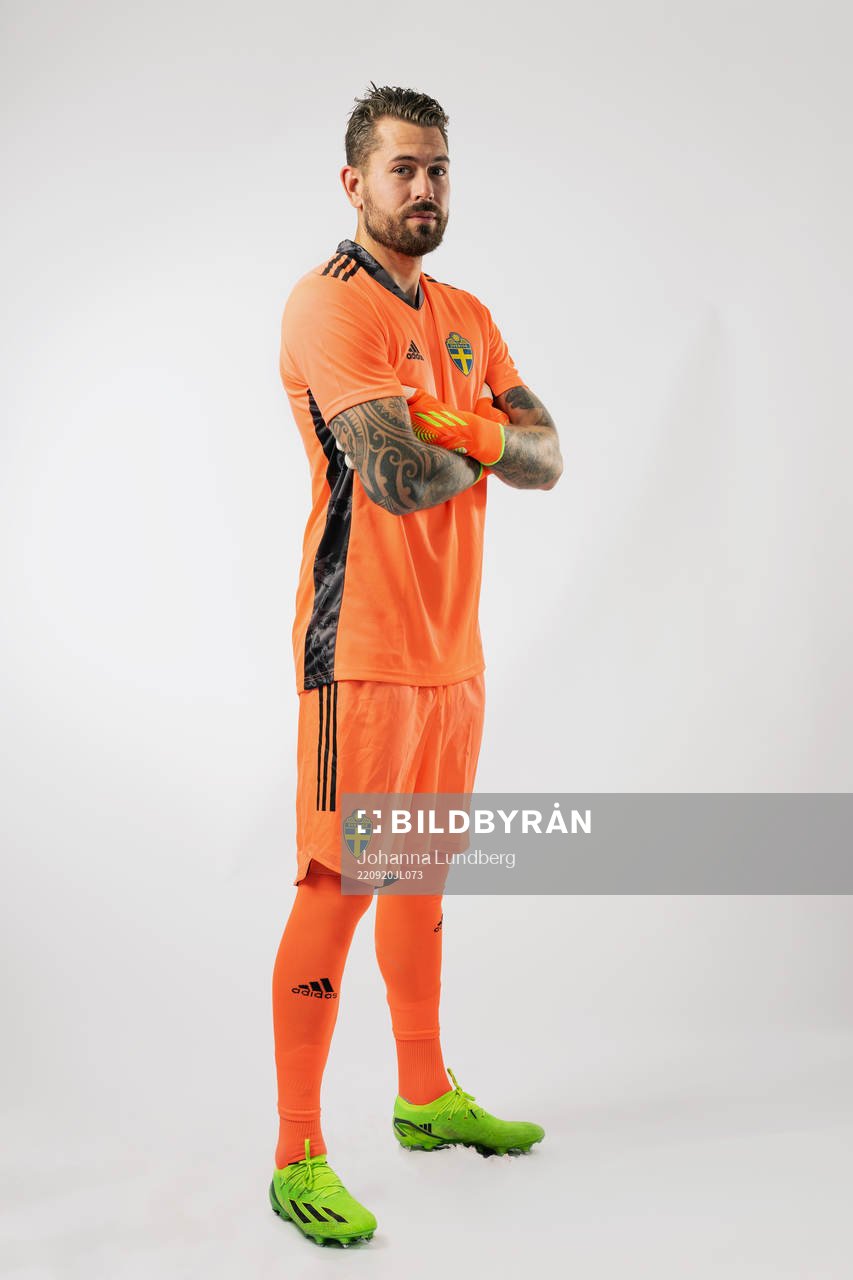 Goalkeeper Kristoffer Nordfeldt of the Swedish national