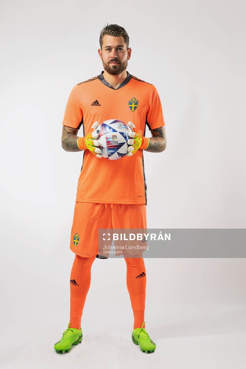 Goalkeeper Kristoffer Nordfeldt of the Swedish national
