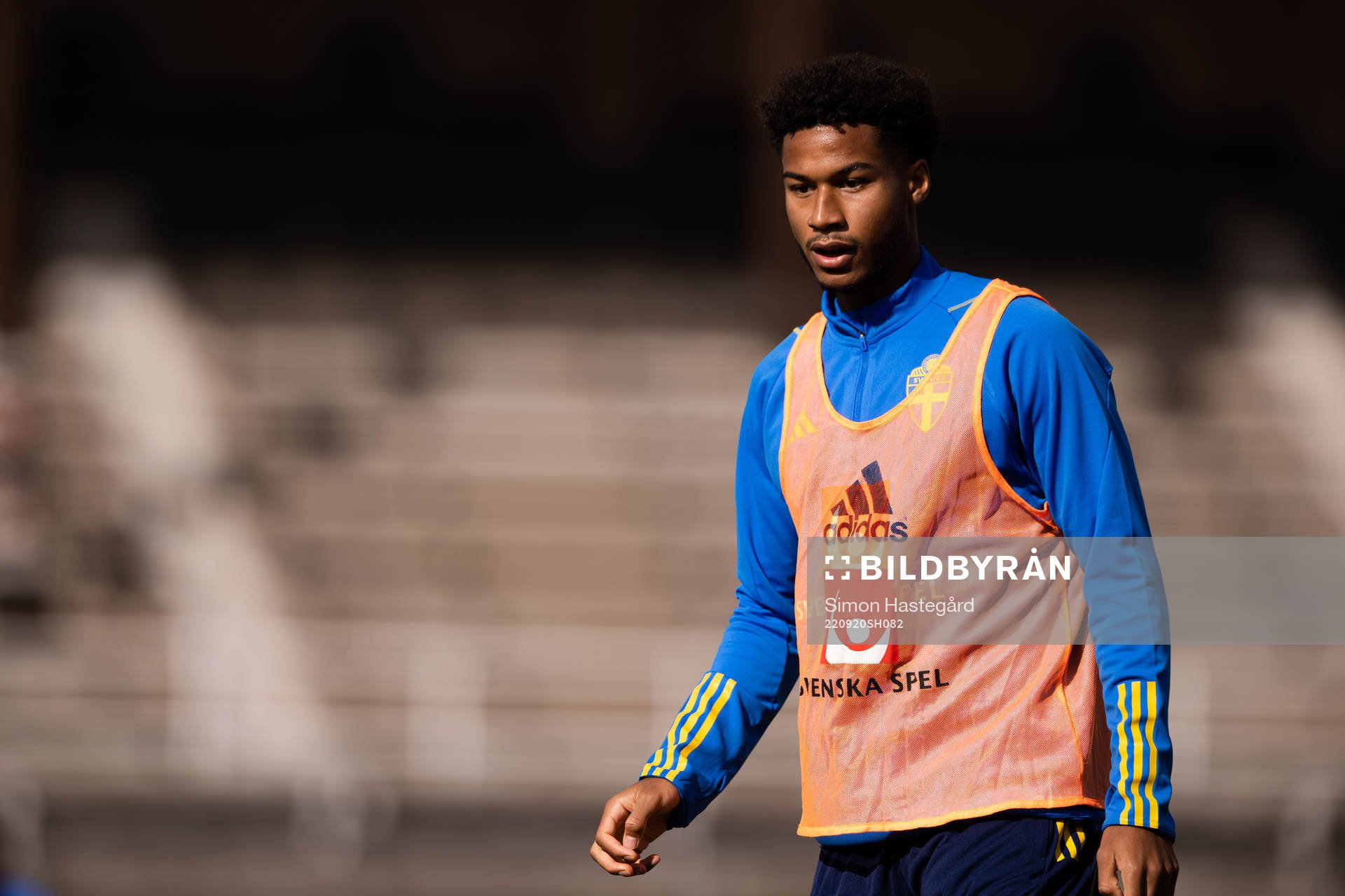 Jens-Lys Cajuste during a training session with the Swedish national football team on September 20, 2022 in Stockholm. 