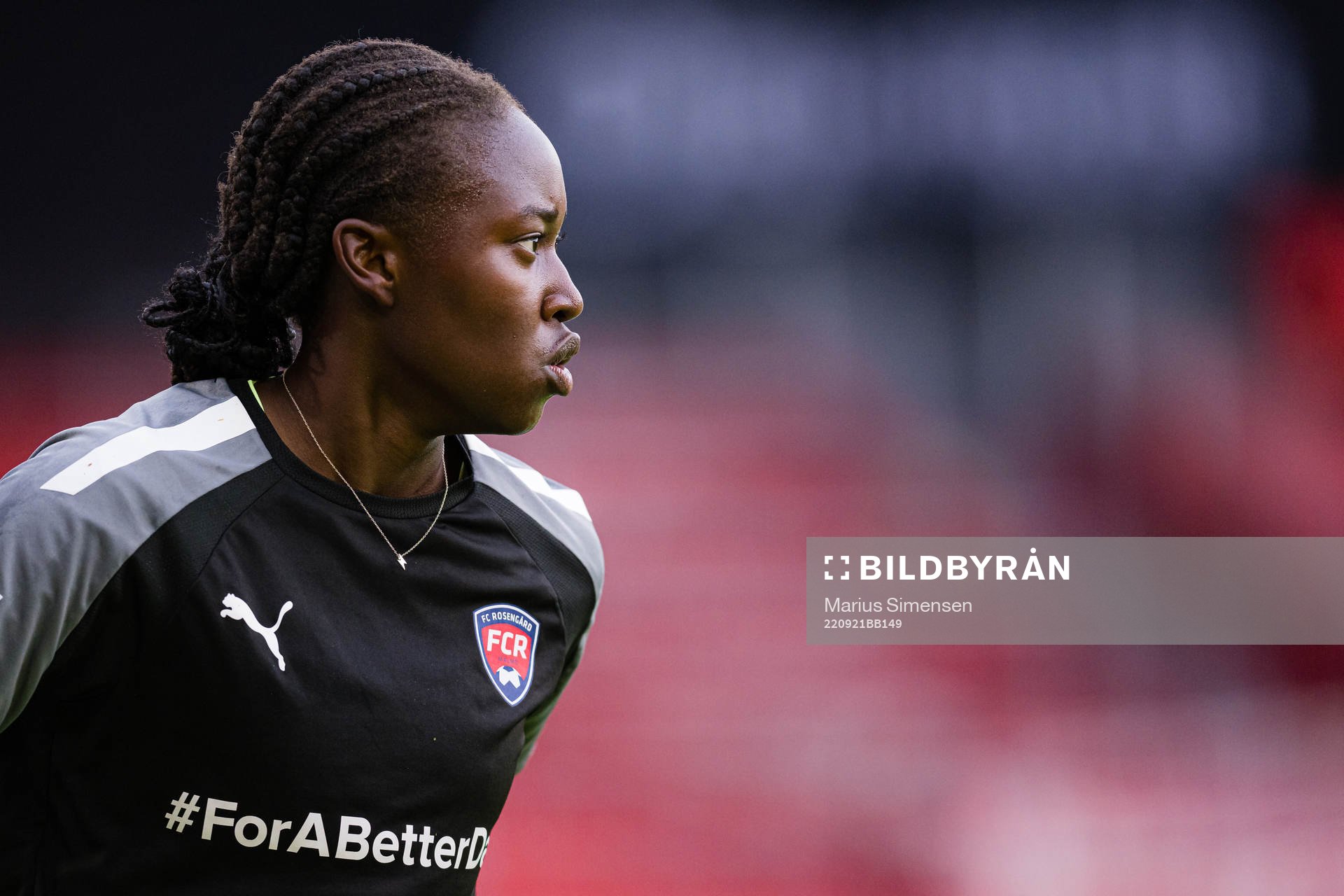 Goalkeeper Angel Mukasa of Rosengård warms up