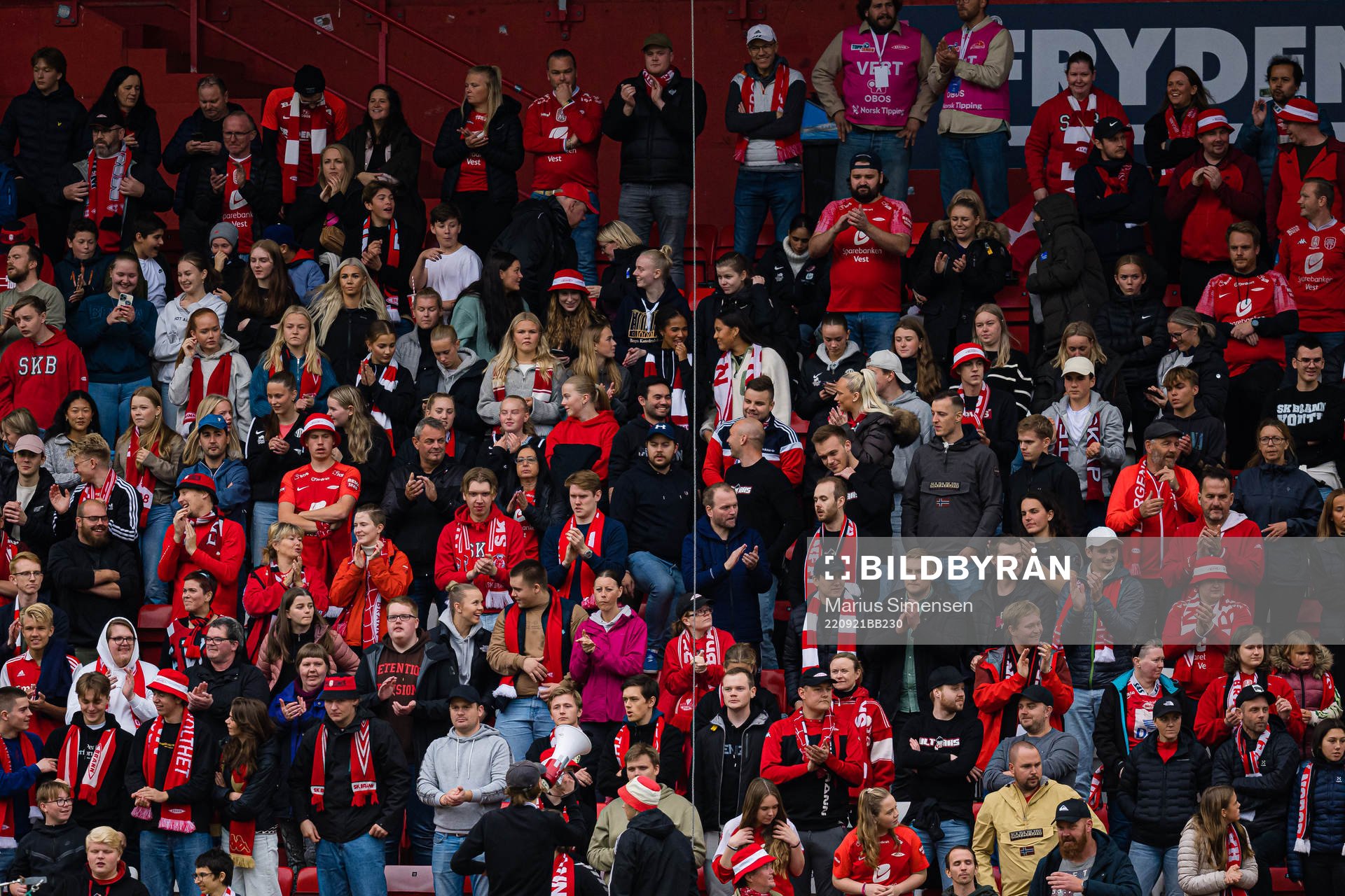 Spectators in the stands